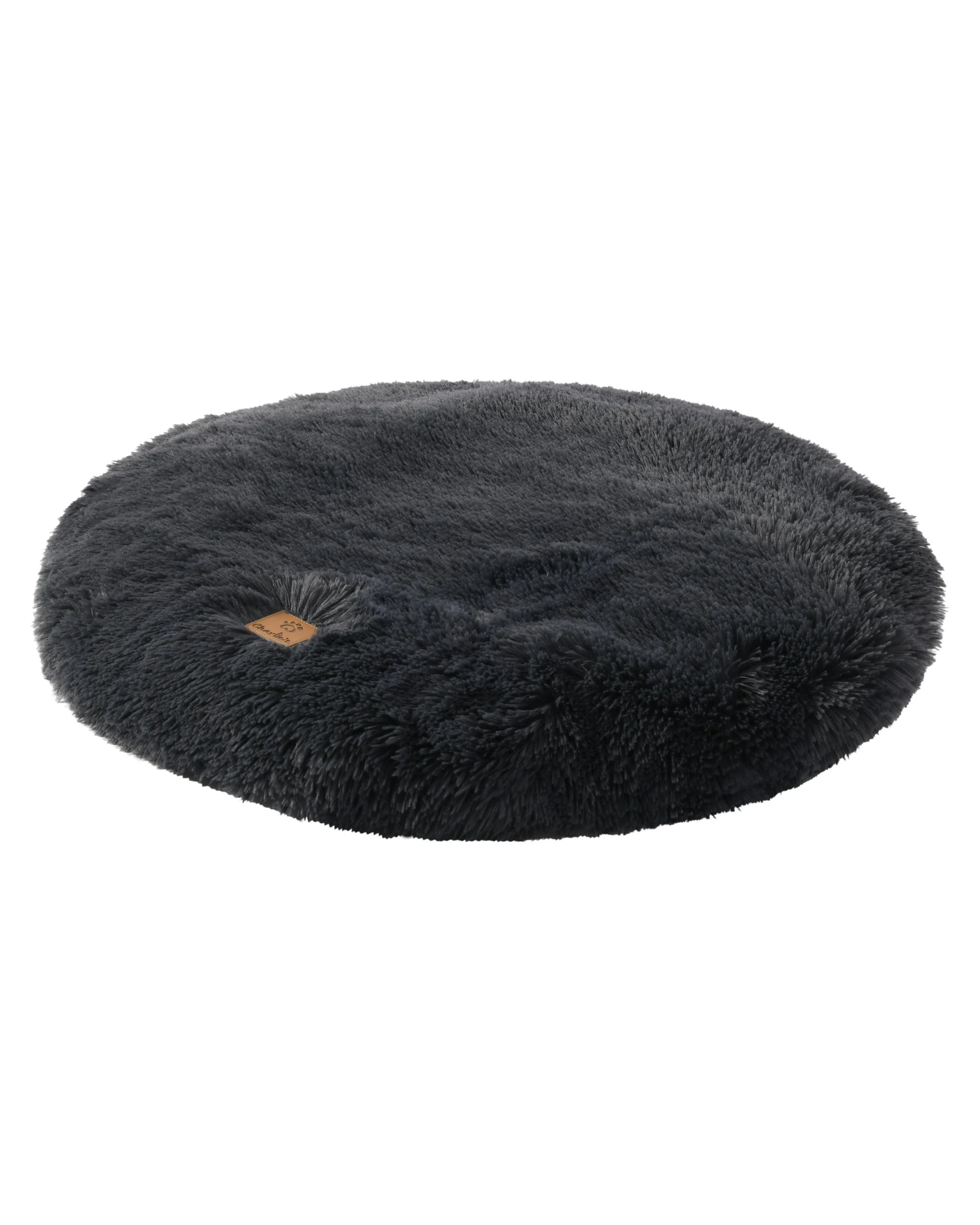 3 Charlie's Shaggy Faux Fur Round Calming Dog Mat Small - Charcoal, 3 of 6
