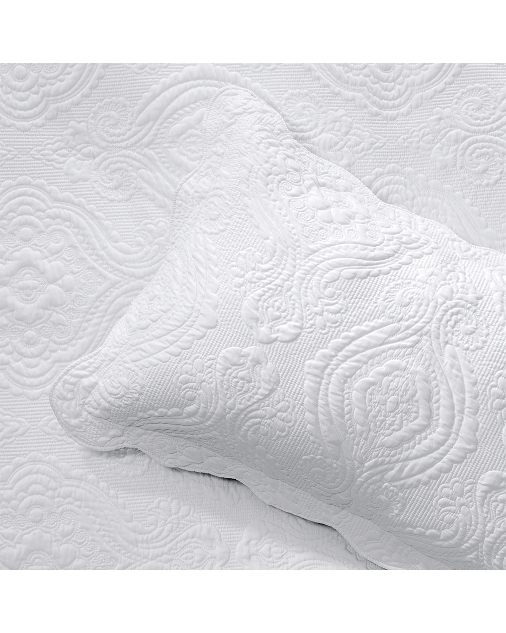 4 Bianca Cordelia Elegant Bedspread With Pillowcase - Queen Bed - White, 4 of 6