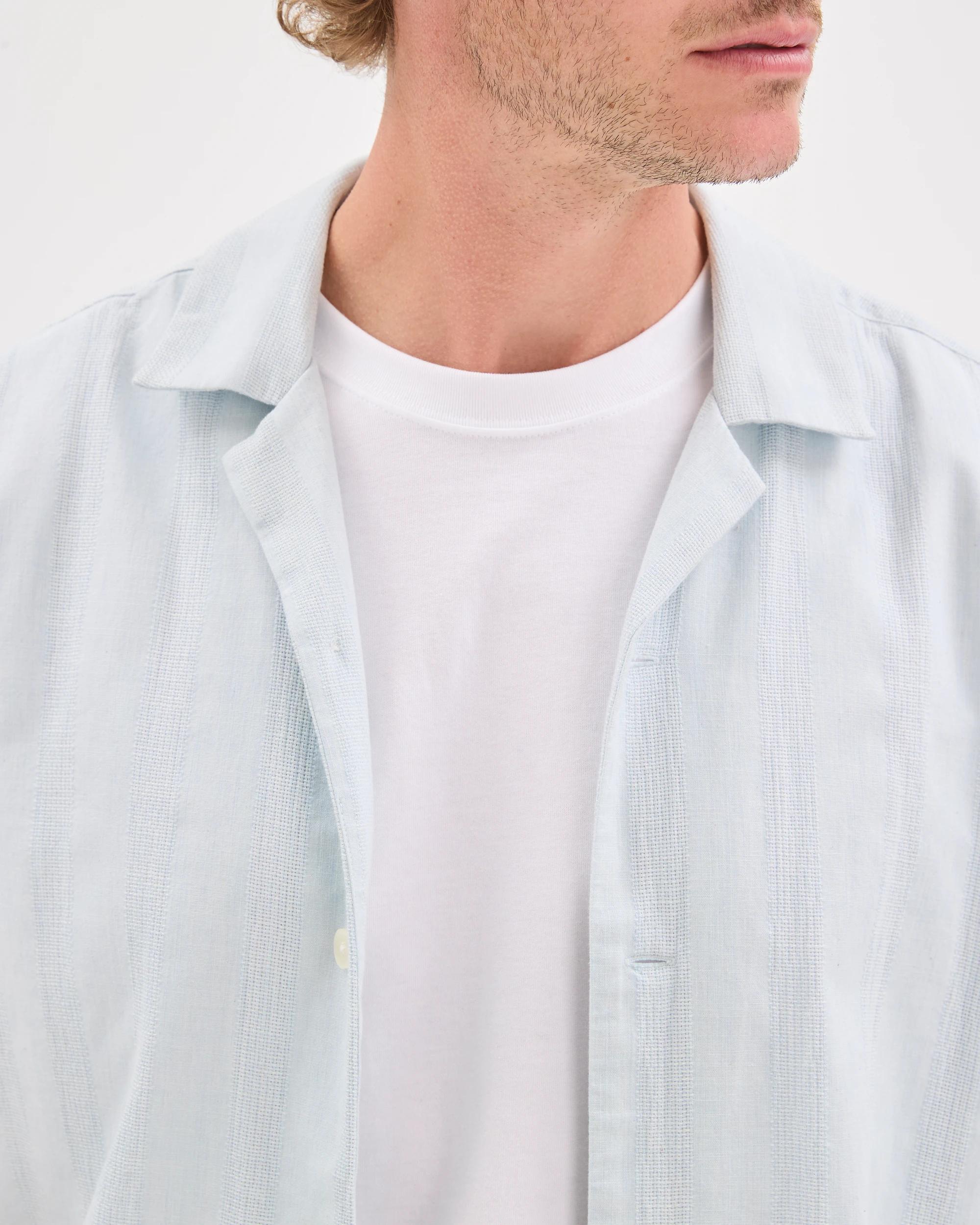 3 Target Man Short Sleeve Self Stripe Shirt CHAMBRAY, 3 of 6