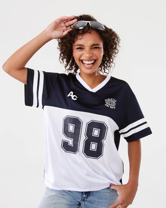 Short Sleeve Varsity Top