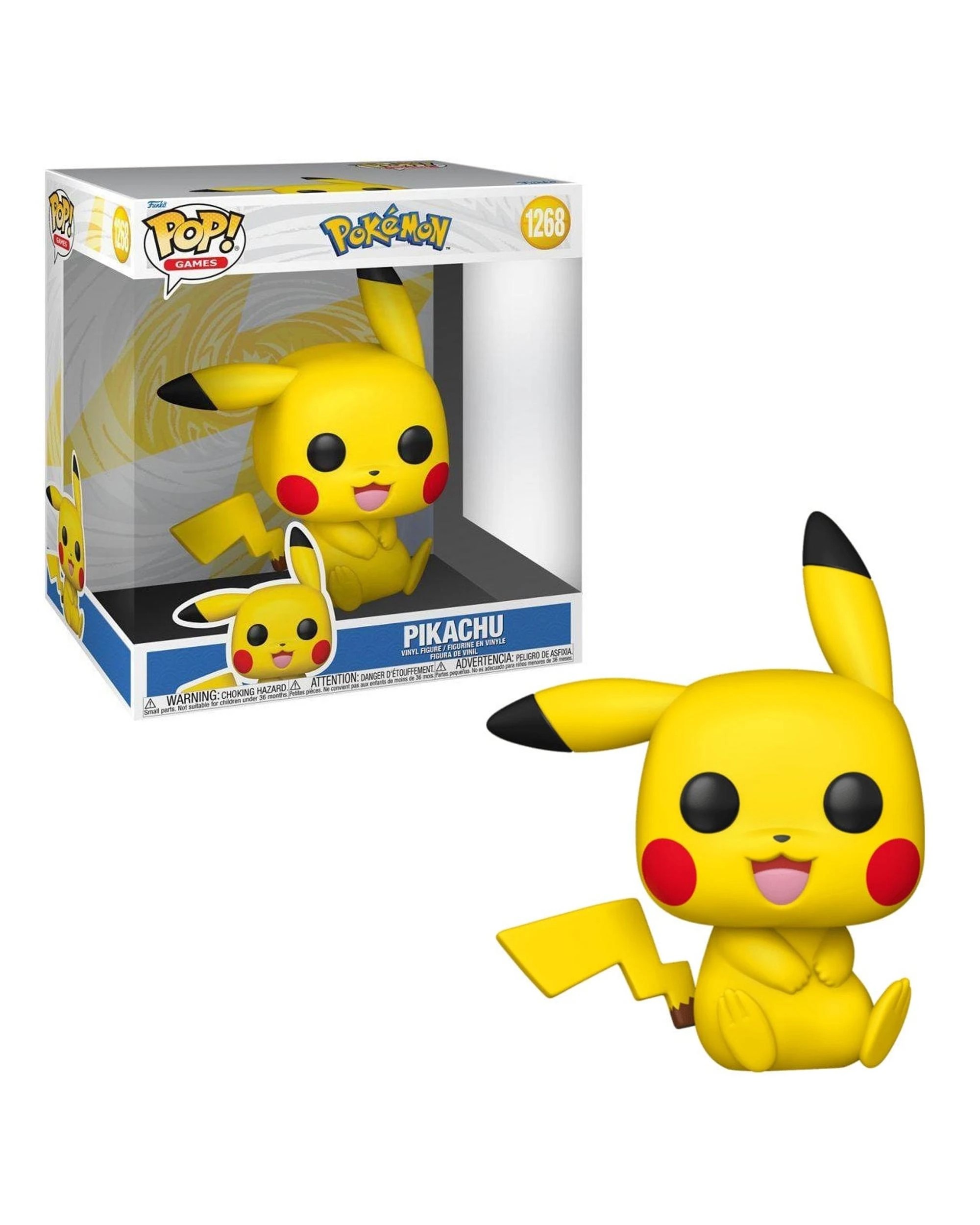 1 Pokemon Pikachu Sitting Jumbo 10 inch Funko POP! Vinyl, 1 of 3