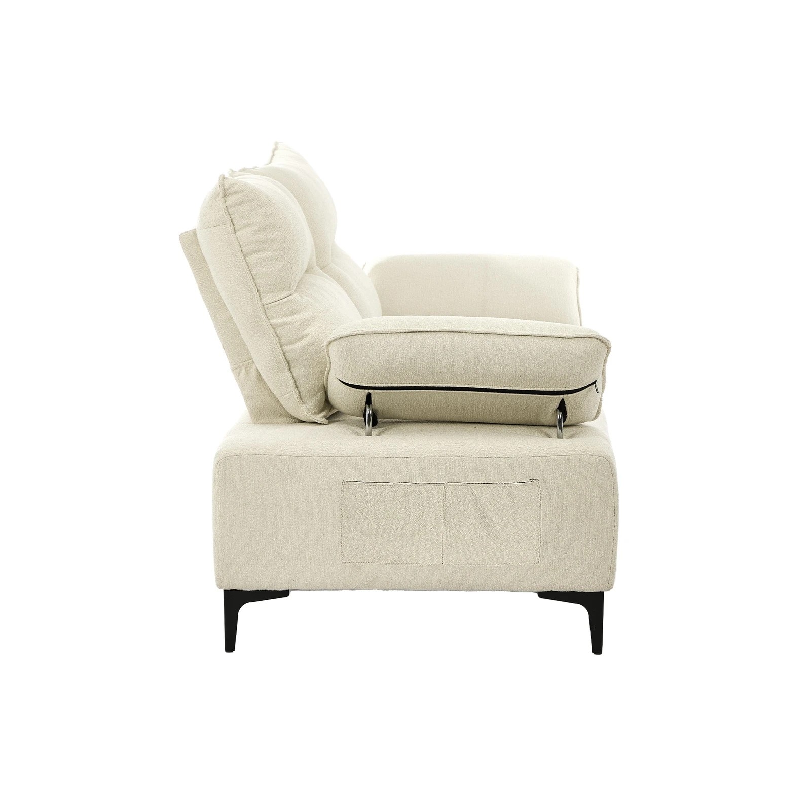 9 Oikiture 2 Seater Love Seat Couch Sofa Chair - Beige, 9 of 10