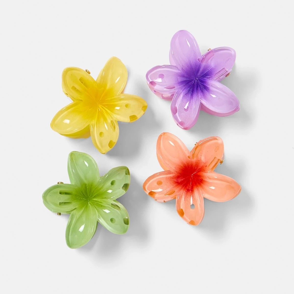 1 4 Pack Mini Frangipani Claw Hair Clip, 1 of 4