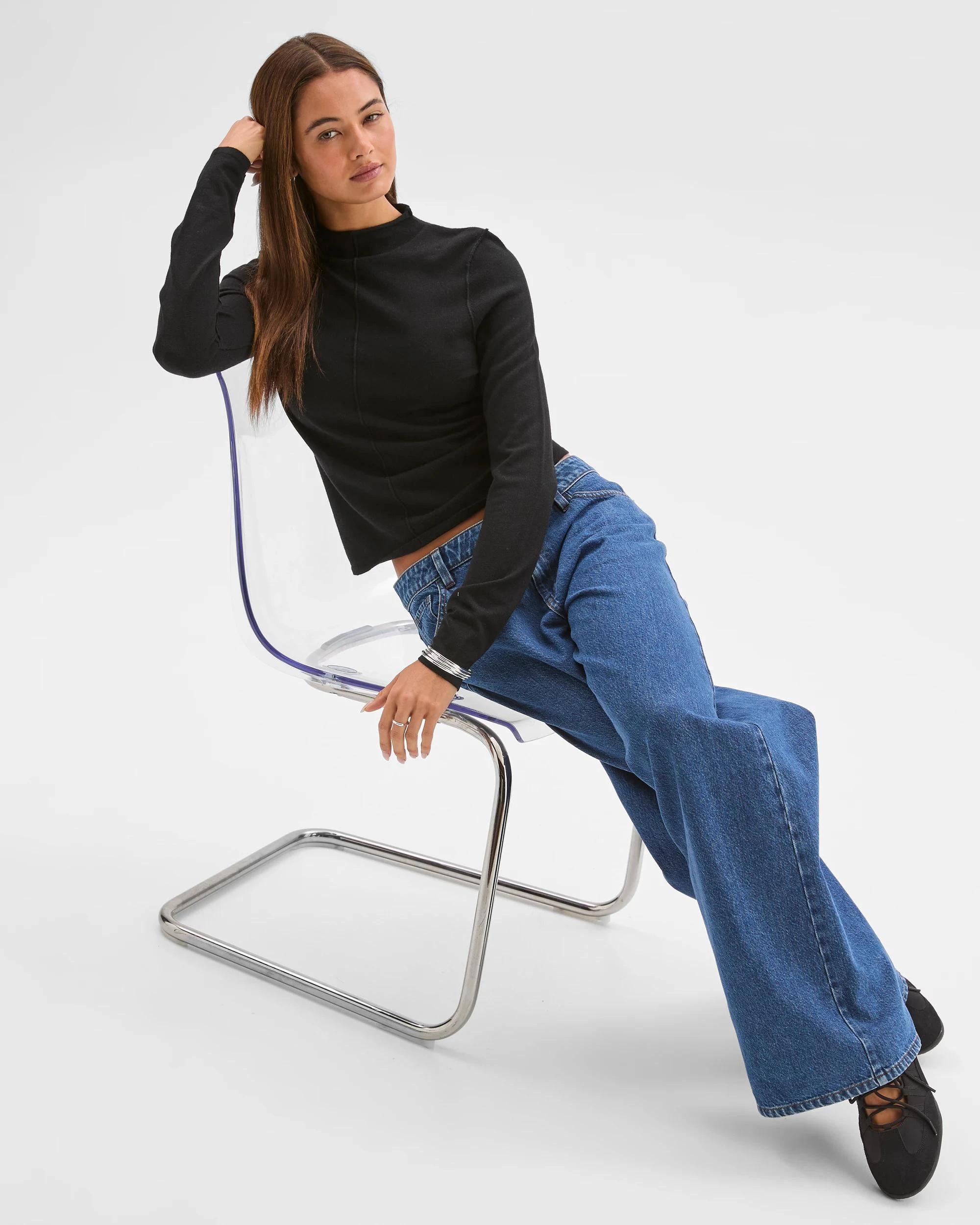 8 Lily Loves Exposed Seam Skivvy Top BLACK, 8 of 8