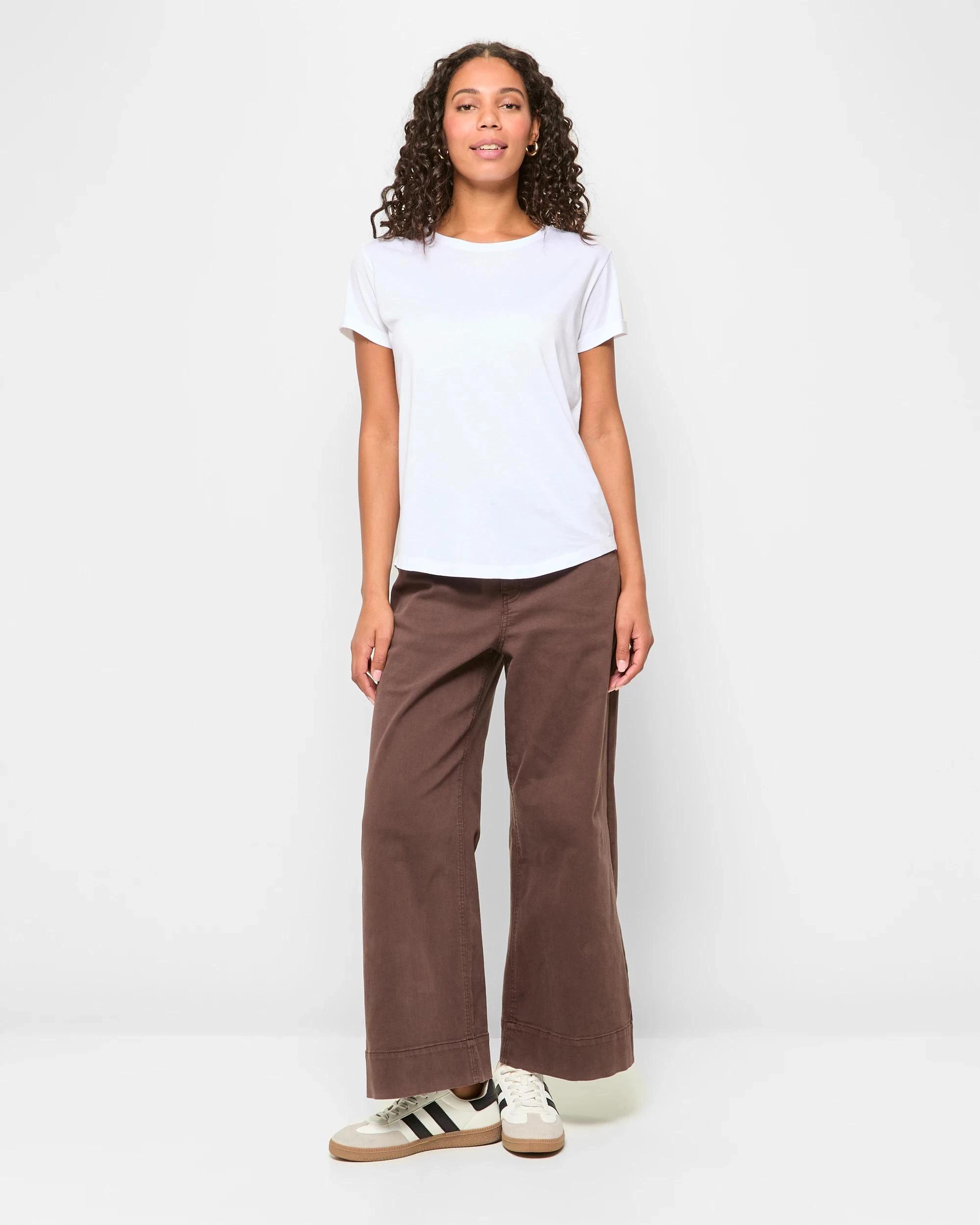 2 Target Cotton/Modal Relaxed Crew T-Shirt WHITE, 2 of 5