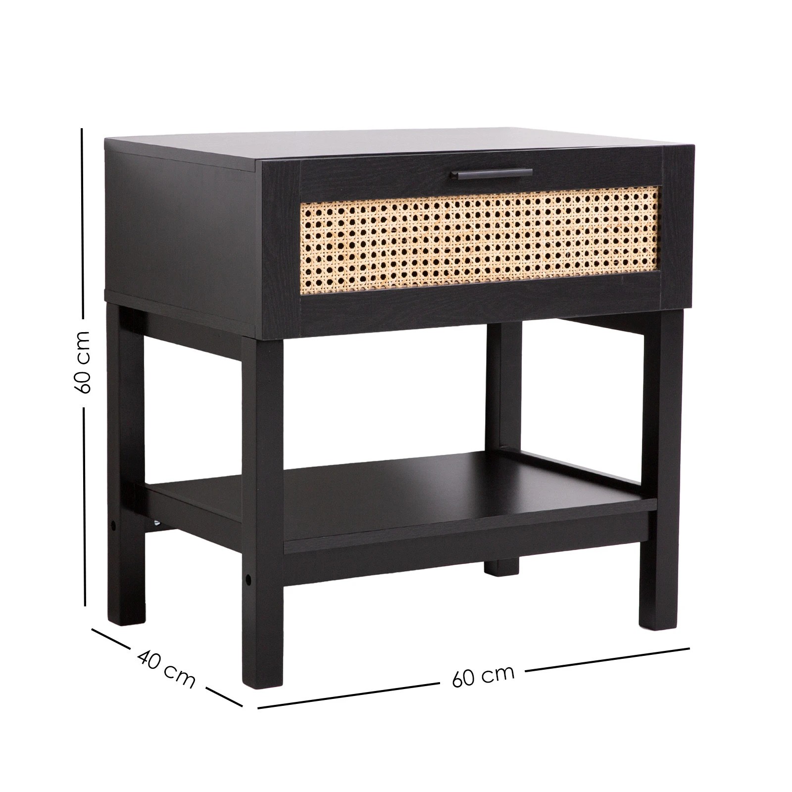 10 Casa Decor Tulum Rattan Bedside Table - Black, 10 of 10