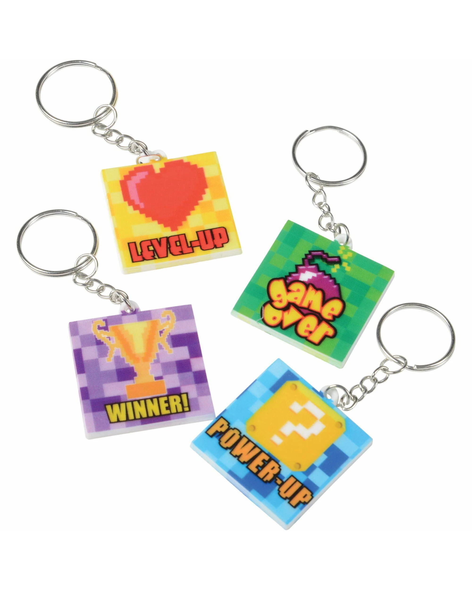 1 Partyrama Power Up Keyrings Pack of 12, 1 of 2