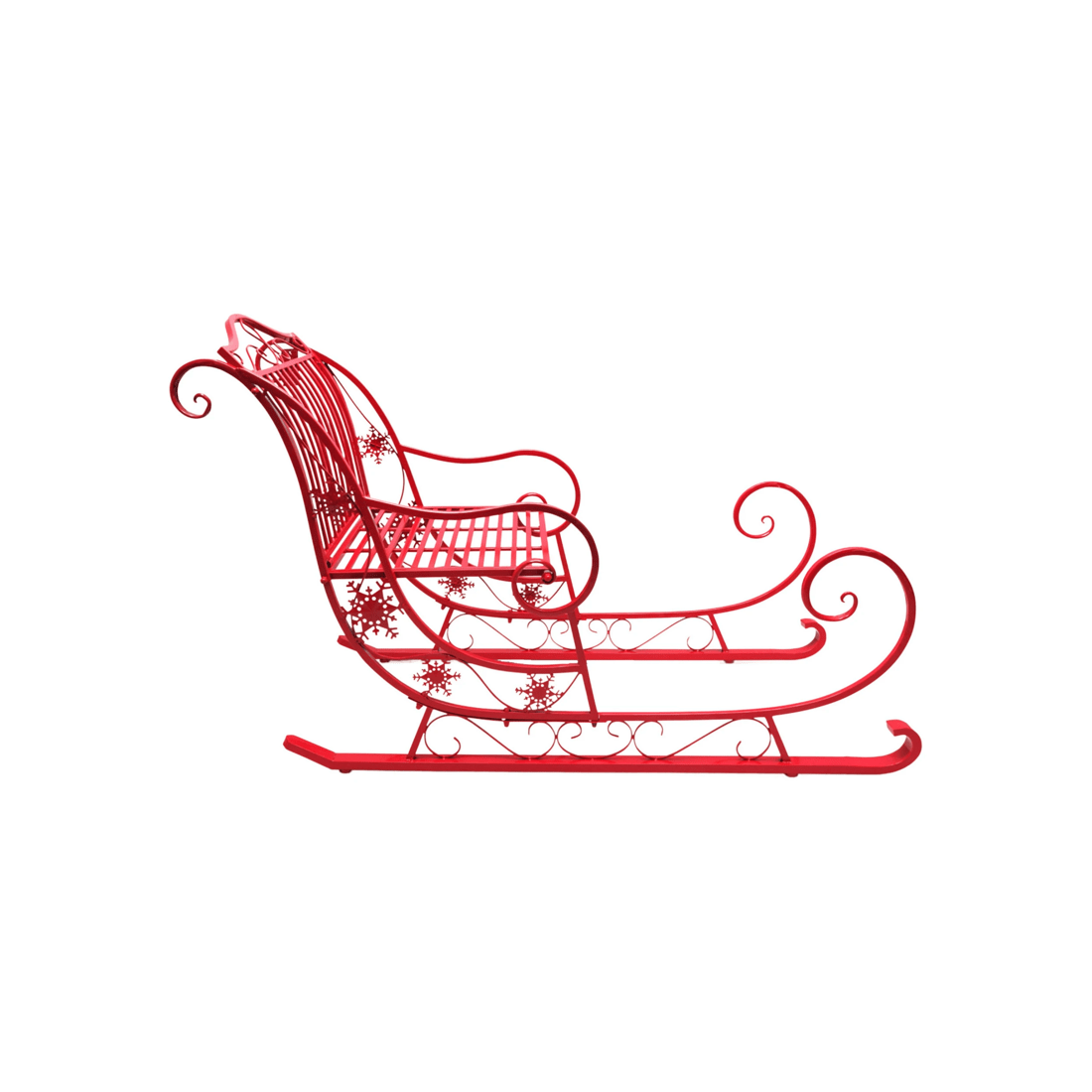 2 Christabelle Christmas Sleigh With Red Finish- Metal 150cm, 2 of 6