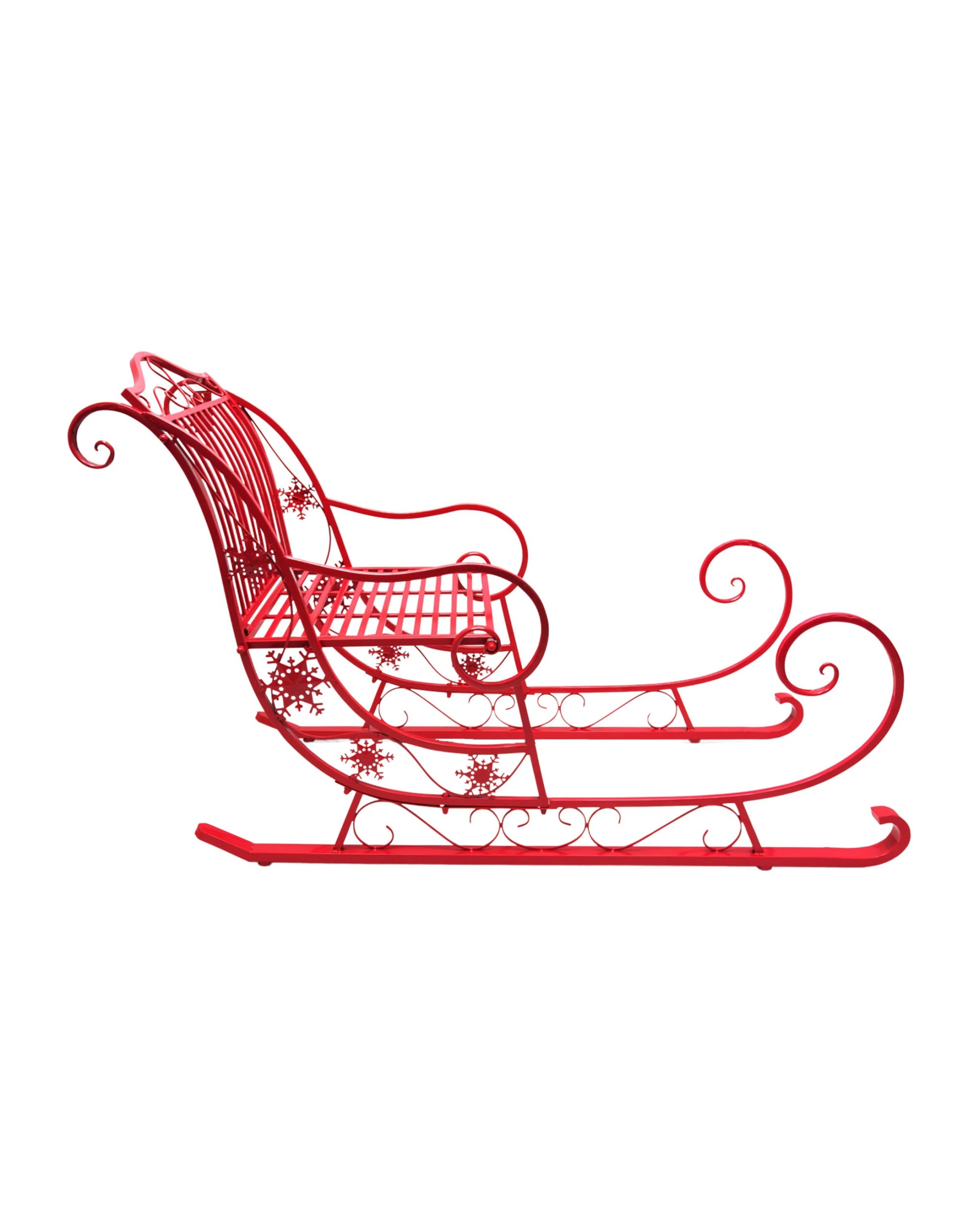 2 Christabelle Christmas Sleigh With Red Finish- Metal 150cm, 2 of 6