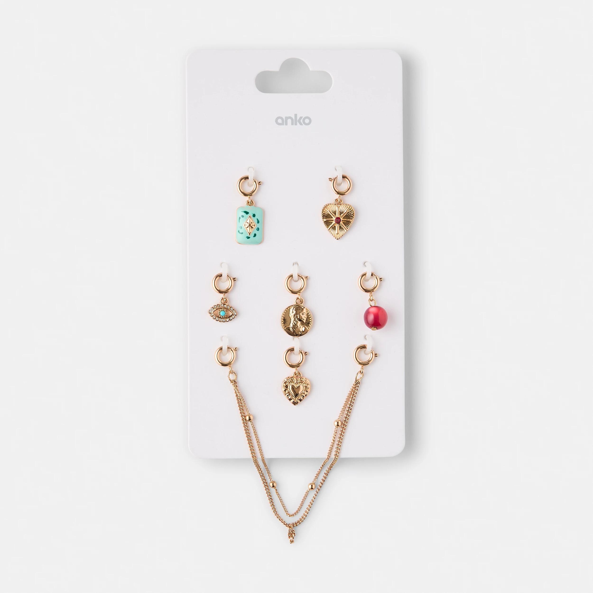 1 7 Pack Summer Charms - Teal, Red and Gold Tone Gold, 1 of 3