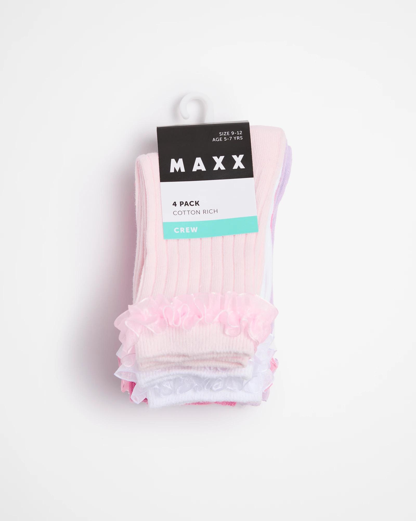 3 Girls' Frilled Socks 4 Pack - Maxx MULTI, 3 of 3