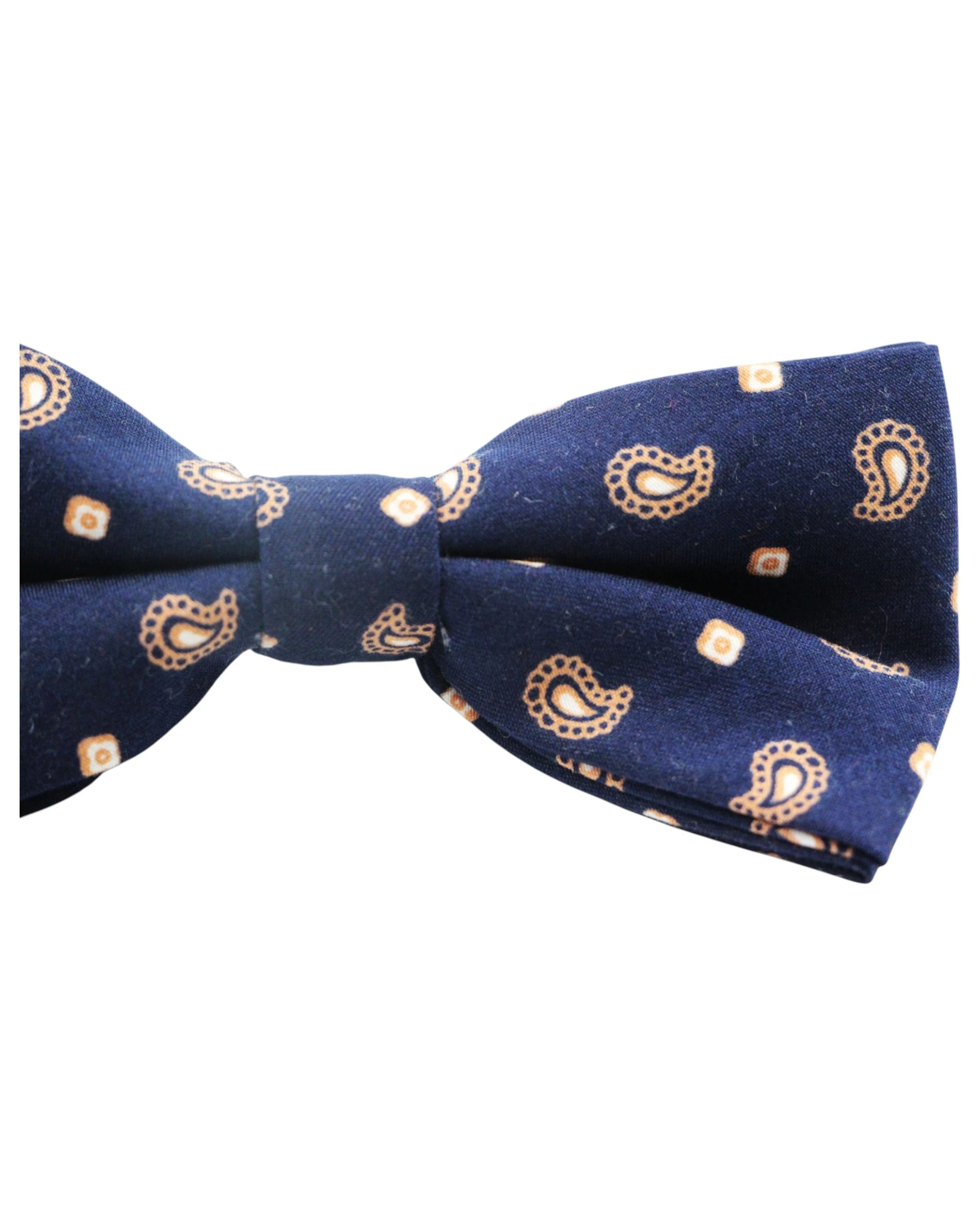 5 Zasel Mens Navy & Tan Scattered Paisley Cotton Bow Tie And Pocket Square Set - Multi, 5 of 5