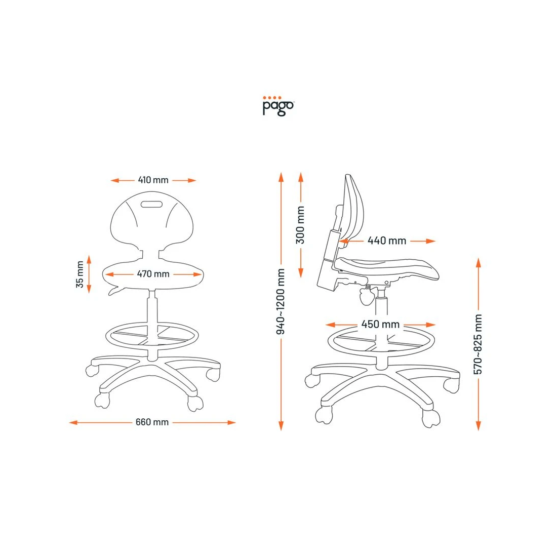 9 Pago Poly Ergonomic Drafting Chair Black, 9 of 9