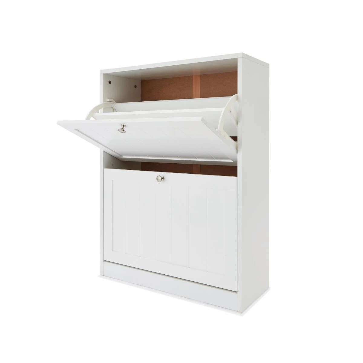 4 2 Tier Panelled Shoe Cabinet, 4 of 10