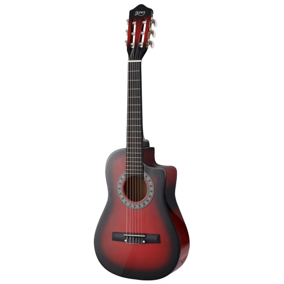 3 Alpha 34 Inch Classical Guitar Wooden Body Nylon String Beginner Kids Gift - Red, 3 of 6