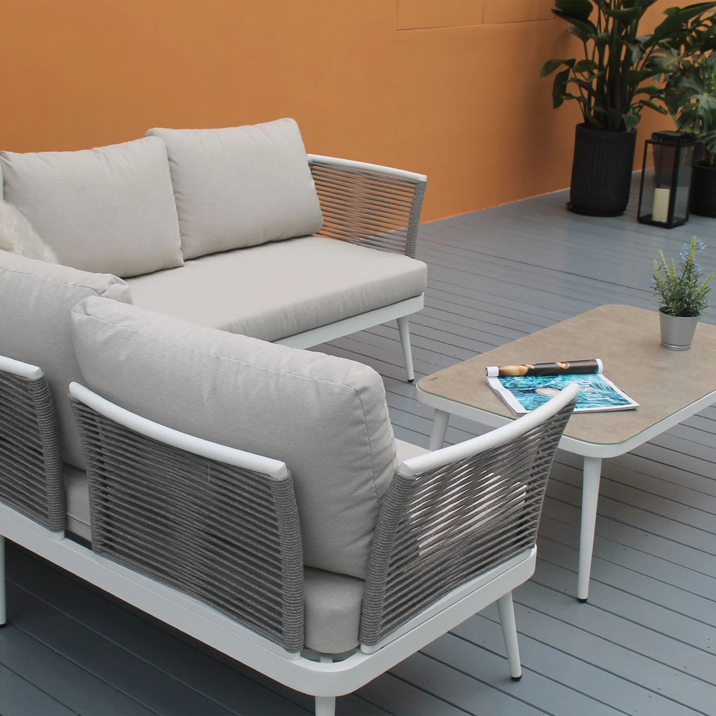 7 Moda Living Watsons Bay 3-Piece Outdoor Corner Sofa Lounge Set - White, 7 of 9