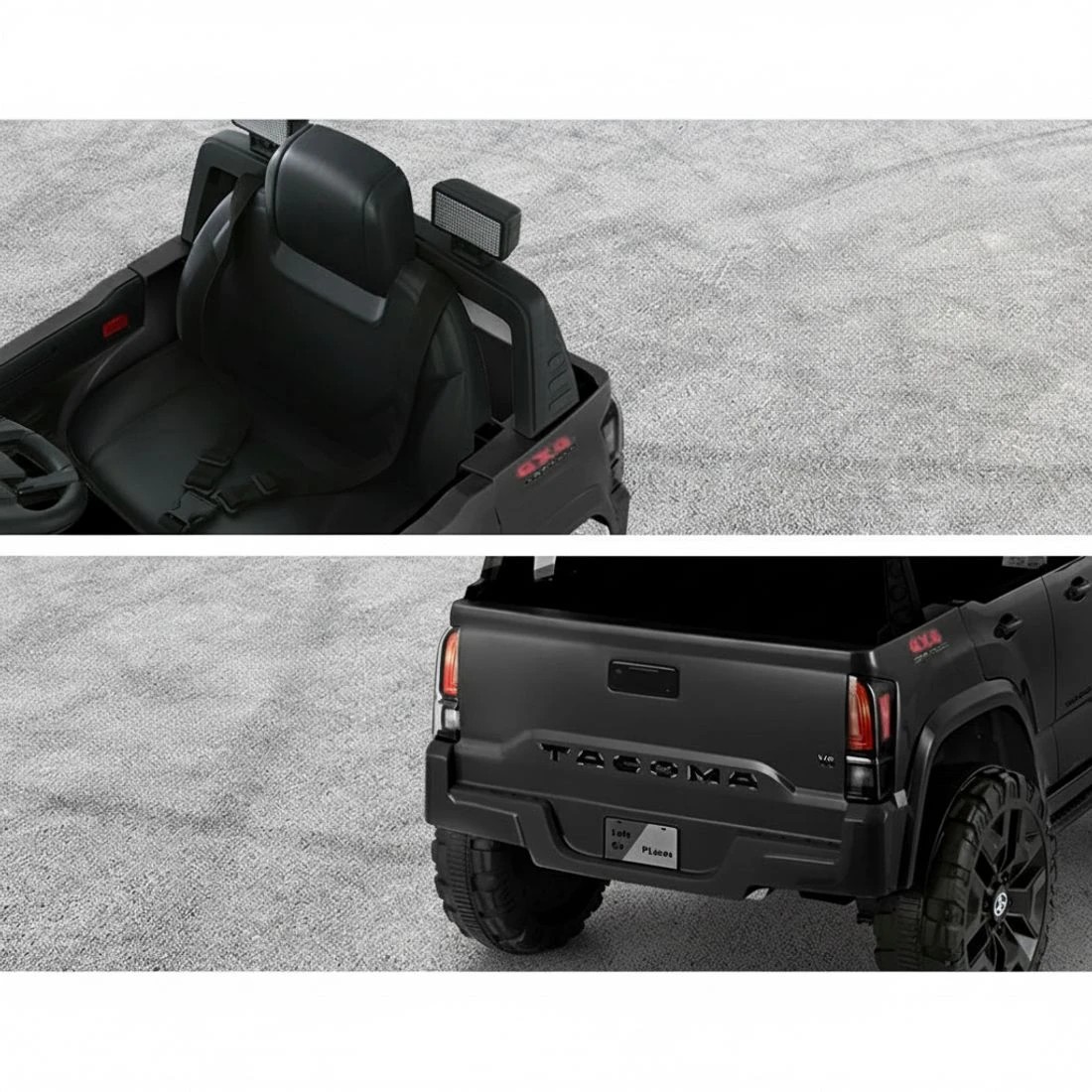 4 Kids Electric Ride On Car Toyota Tacoma Off Road Jeep Toy Cars Remote 12V - Black, 4 of 5