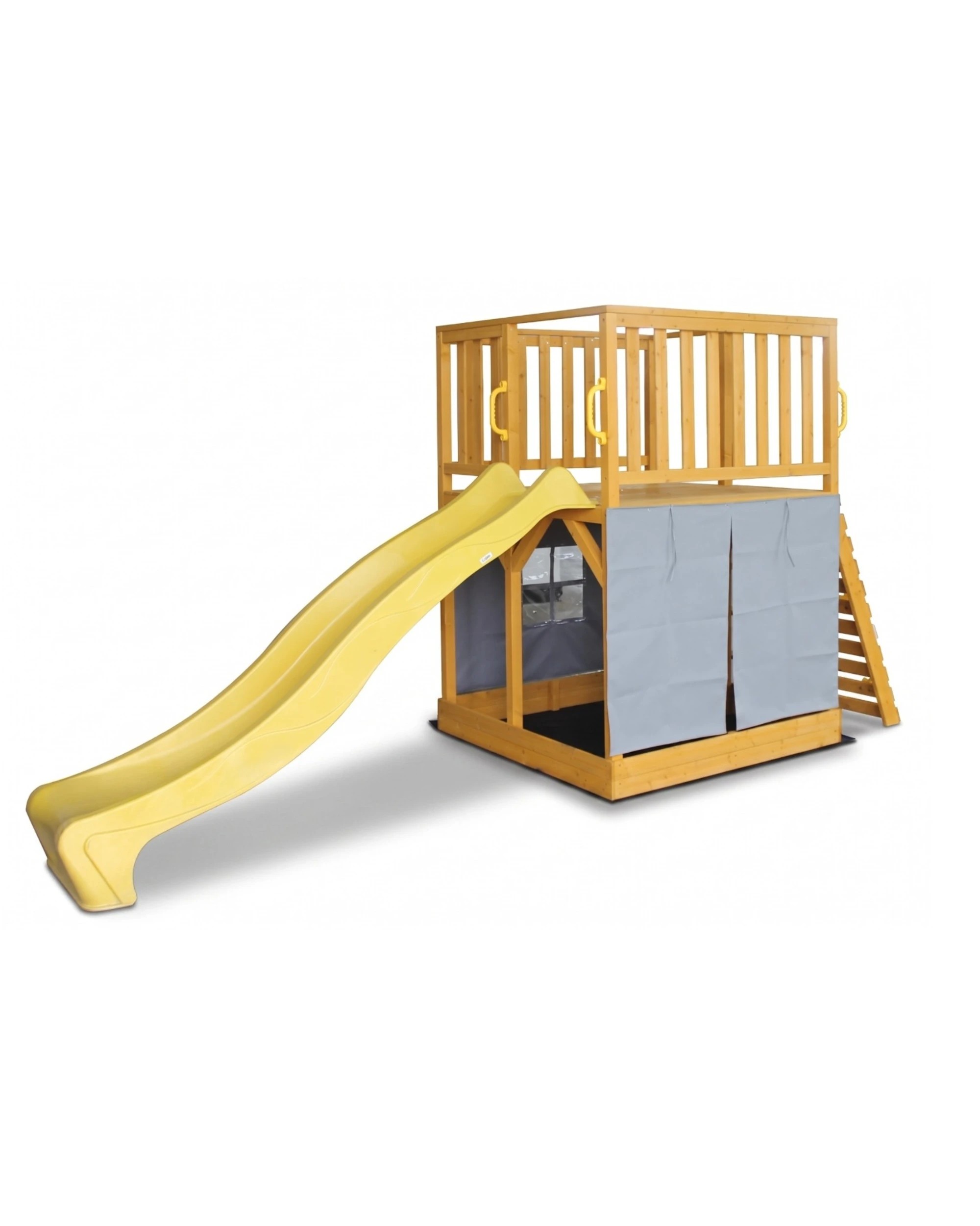 1 Hide & Seek Kids Henry Hideout Cubby House with Slide - Yellow, 1 of 5