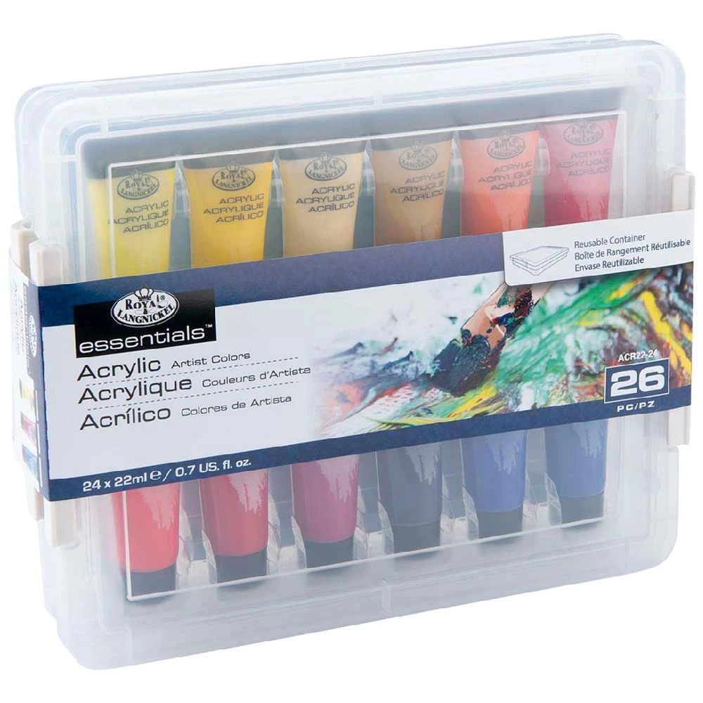 1 Royal & Langnickel 22mL Acrylic Paint with Storage 24 Pack, 1 of 2