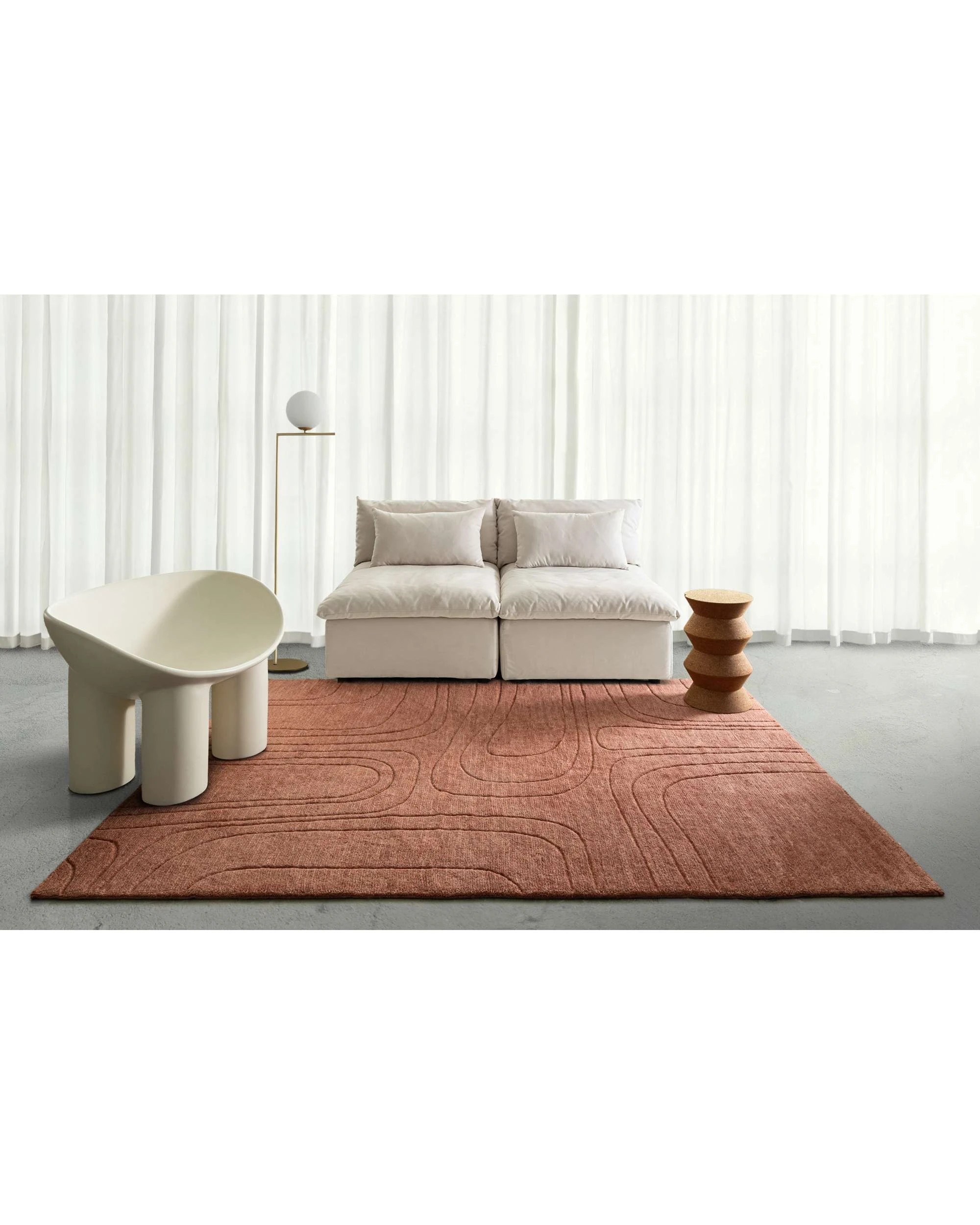 2 Loopsie Tiburtino Plush Wool Rug-330cm x 240cm - Orange, 2 of 7