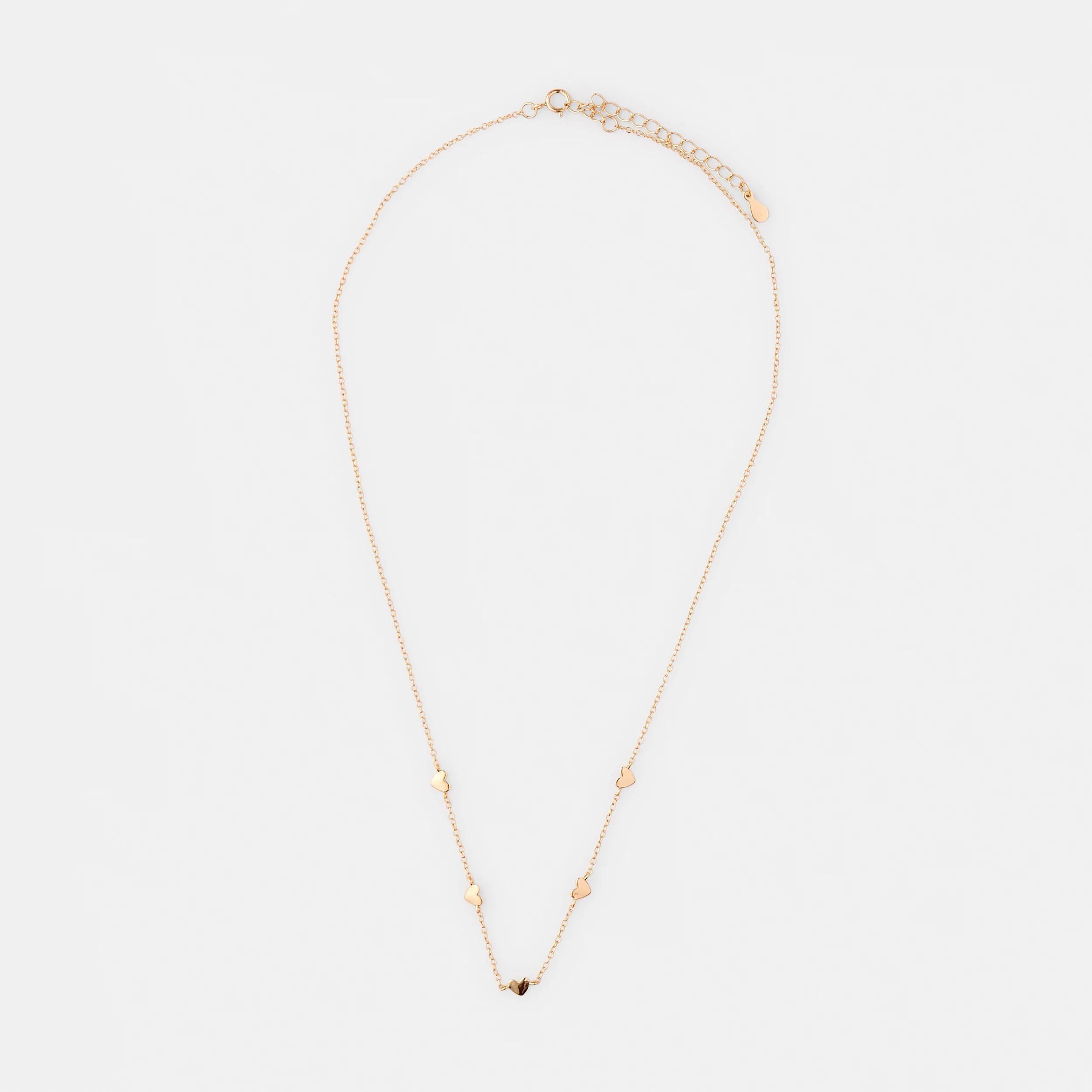 1 Gold Plated Sterling Silver 925 Heart Necklace Gold, 1 of 4