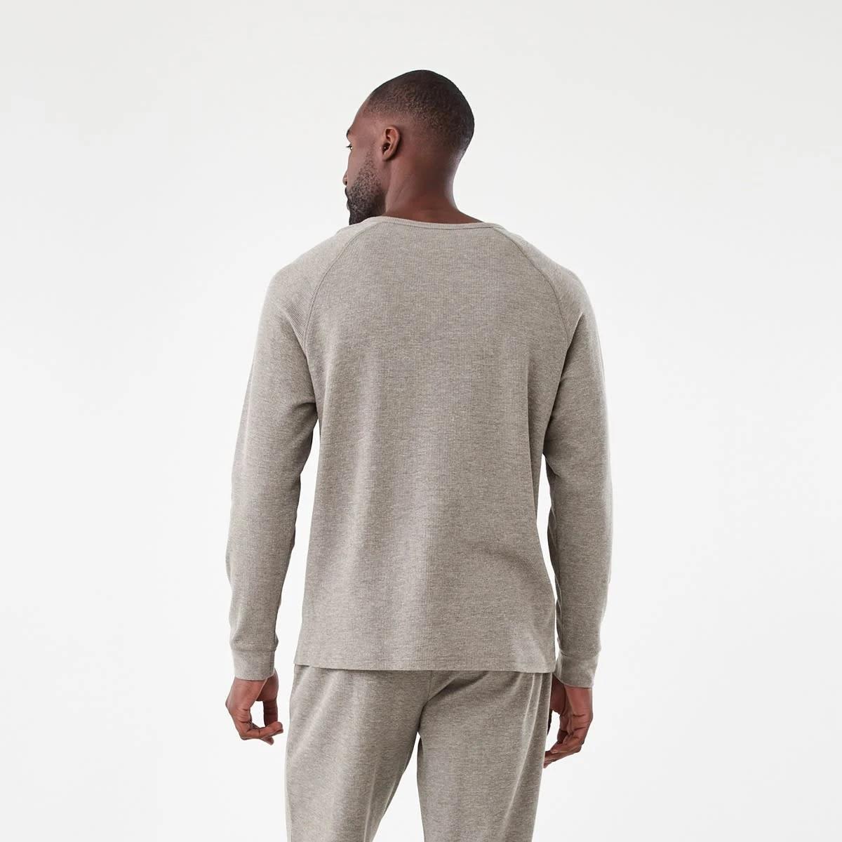 3 Waffle Henley Top Oatmarle, 3 of 6