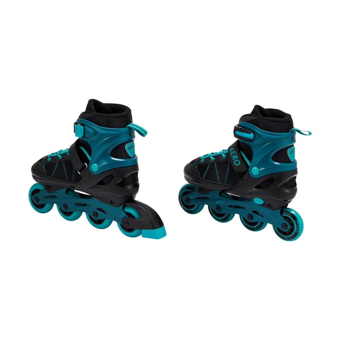 5 Inline Skates - Black and Teal, Size 5 to 7, 5 of 7