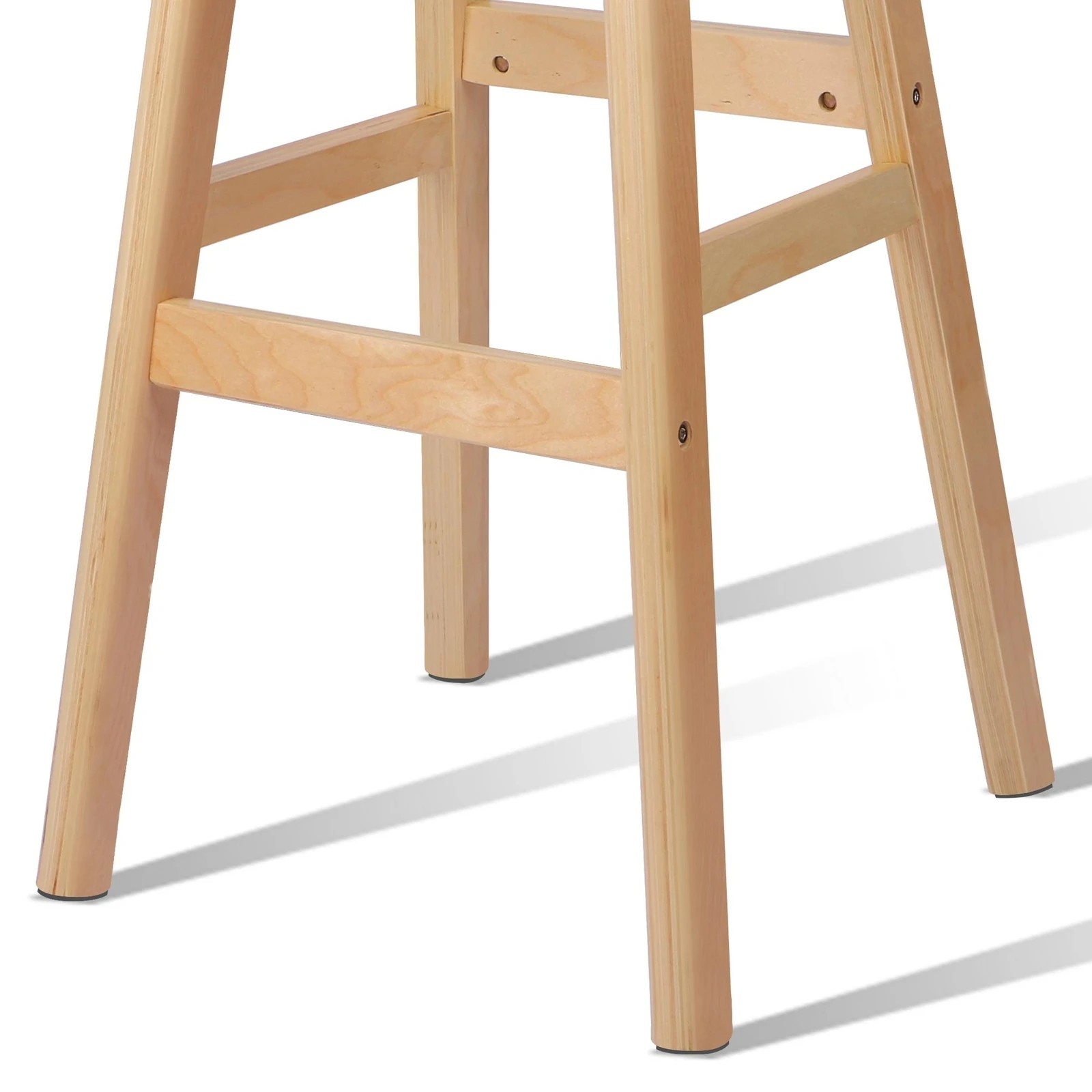 5 Alfordson 2x Wooden Bar Stools Kitchen Dining Chair Leather Samuel - White, 5 of 10