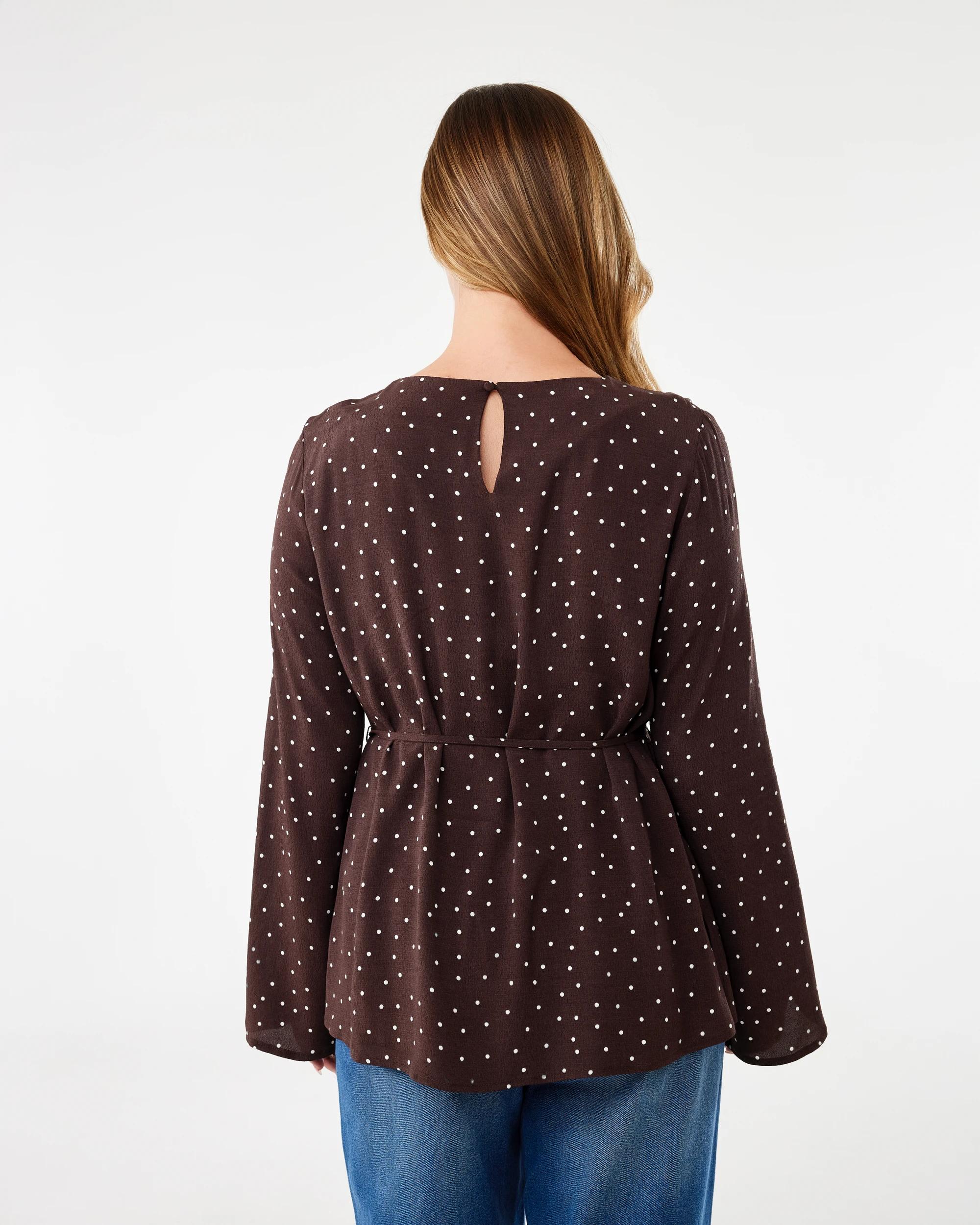 3 Long Sleeve Tie Waist Top Midspot Br, 3 of 6