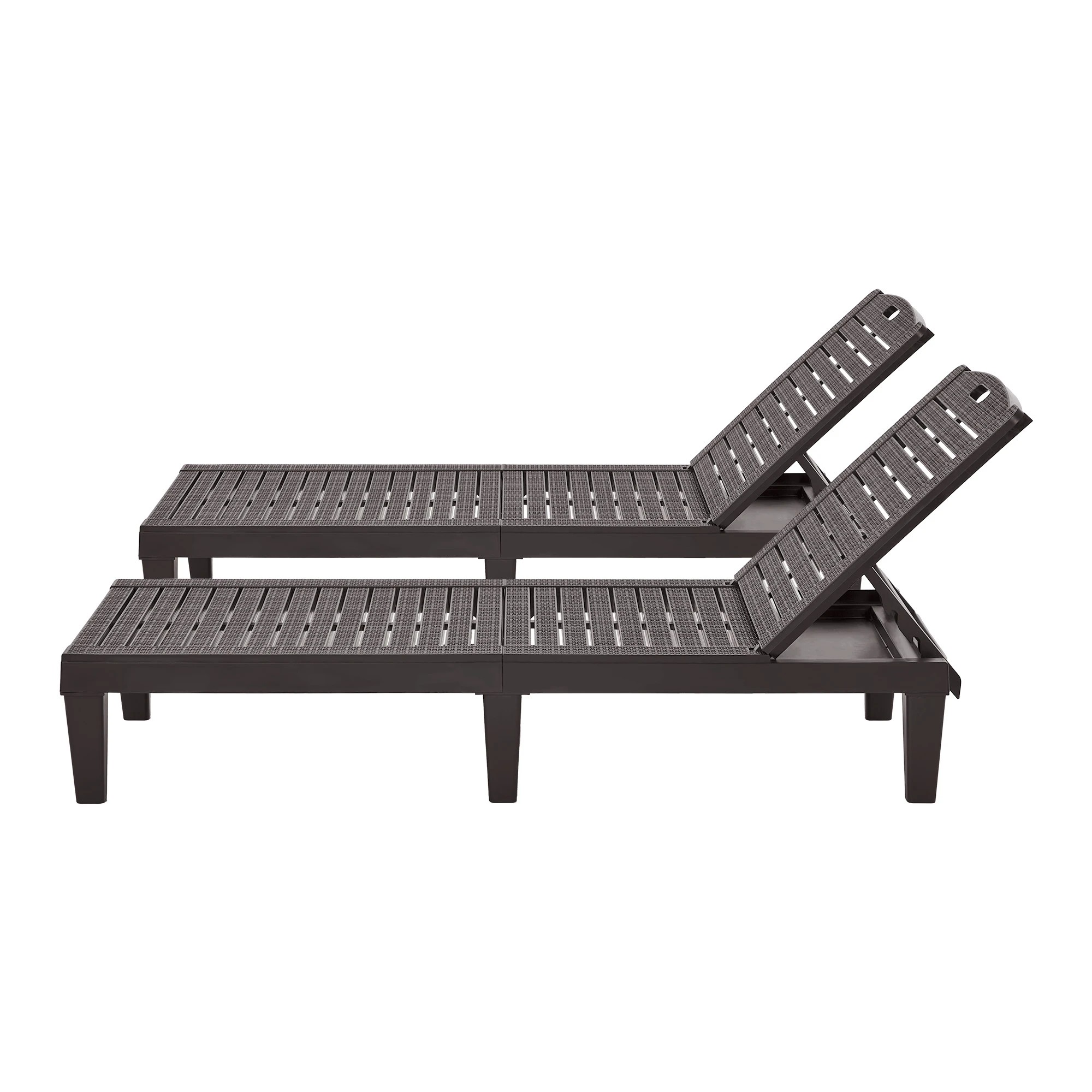 7 Livsip 2-Piece Sun Lounger Adjustable Recliner Chairs Patio Outdoor Furniture - Brown, 7 of 7