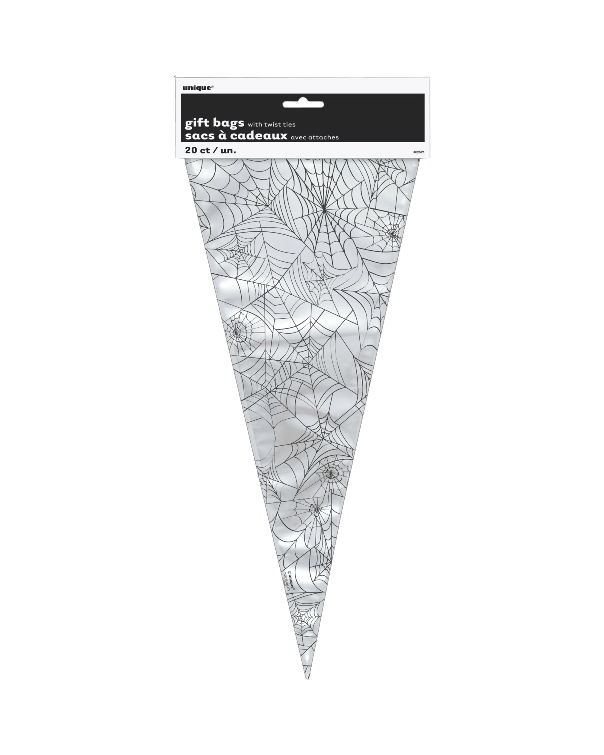 1 Unique Spider Web Cello Treat Bags Pack of 20 - Clear, 1 of 2