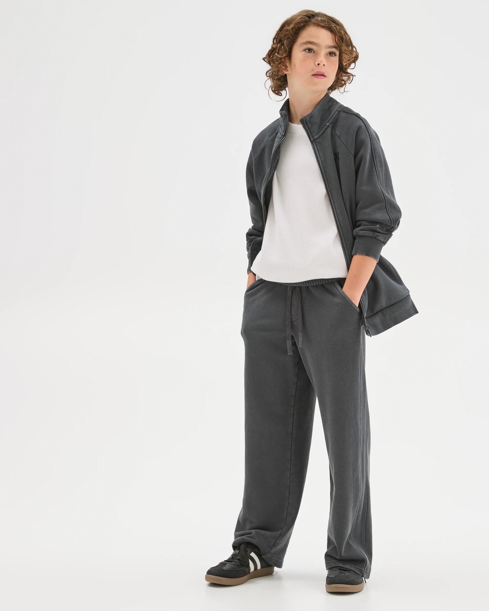 2 Target Kids Australian Cotton Blend French Terry Zip Through Jumper BLACK, 2 of 6