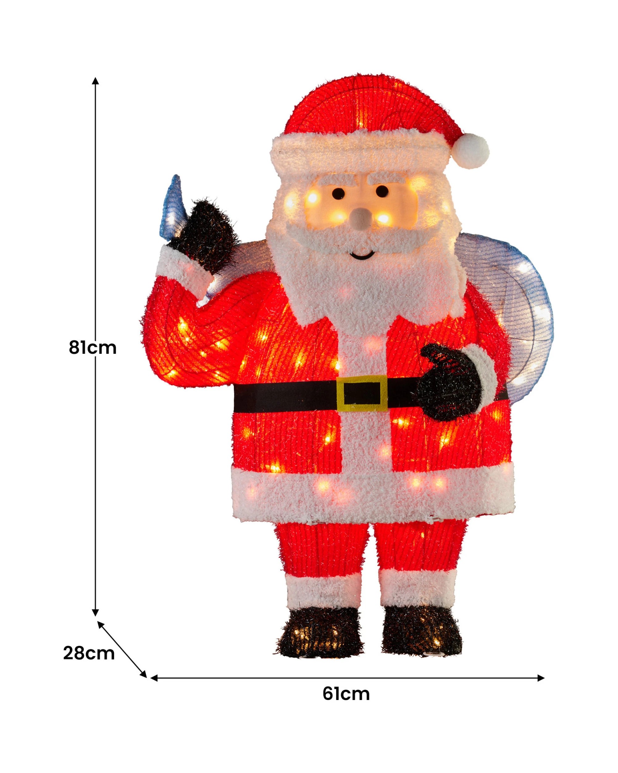 2 Christabelle 81cm Christmas Santa Display With Lights, 2 of 7