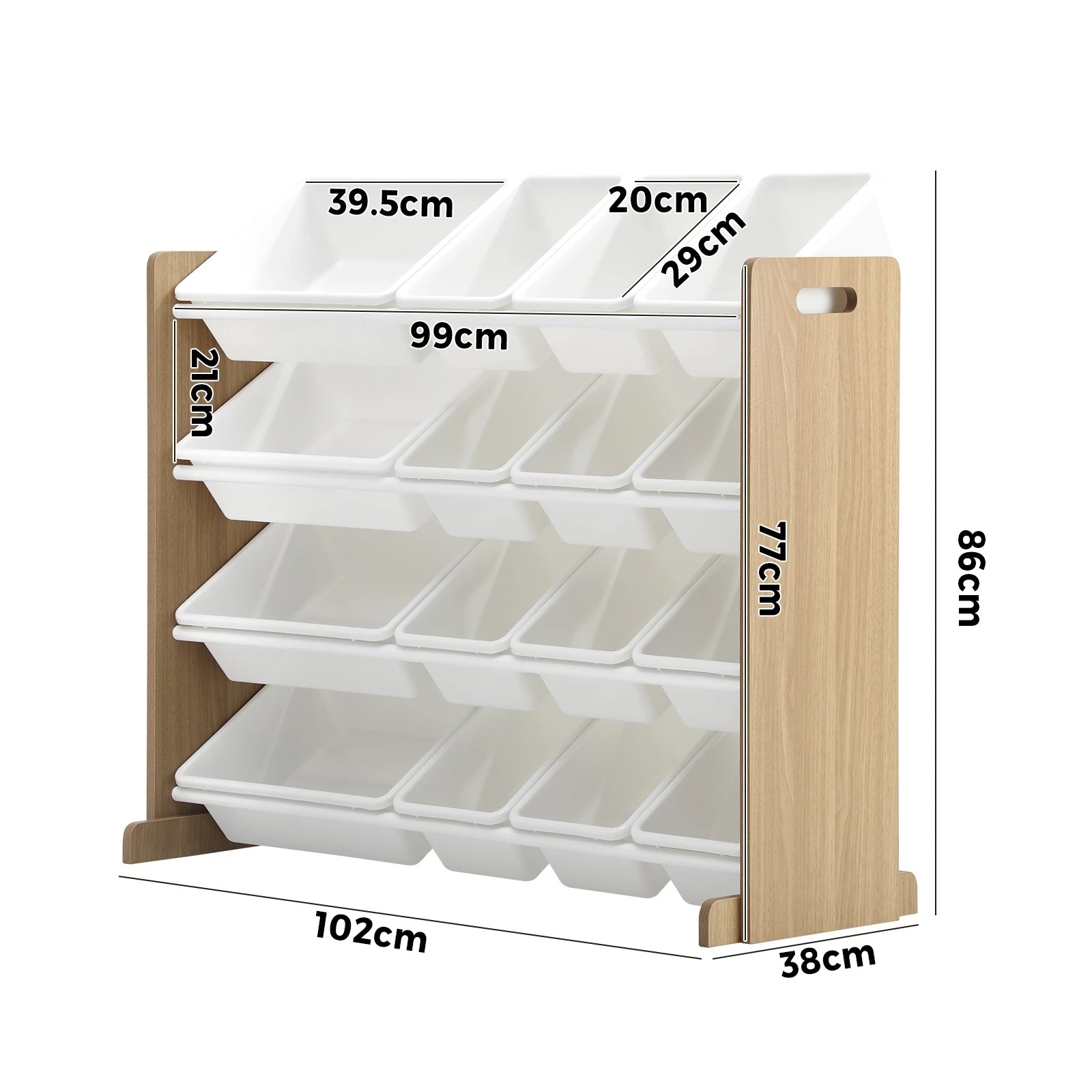 9 Oikiture Kids Toy Box Organiser 16 Bins Display Shelf Storage Rack Drawer
 - Multi, 9 of 10