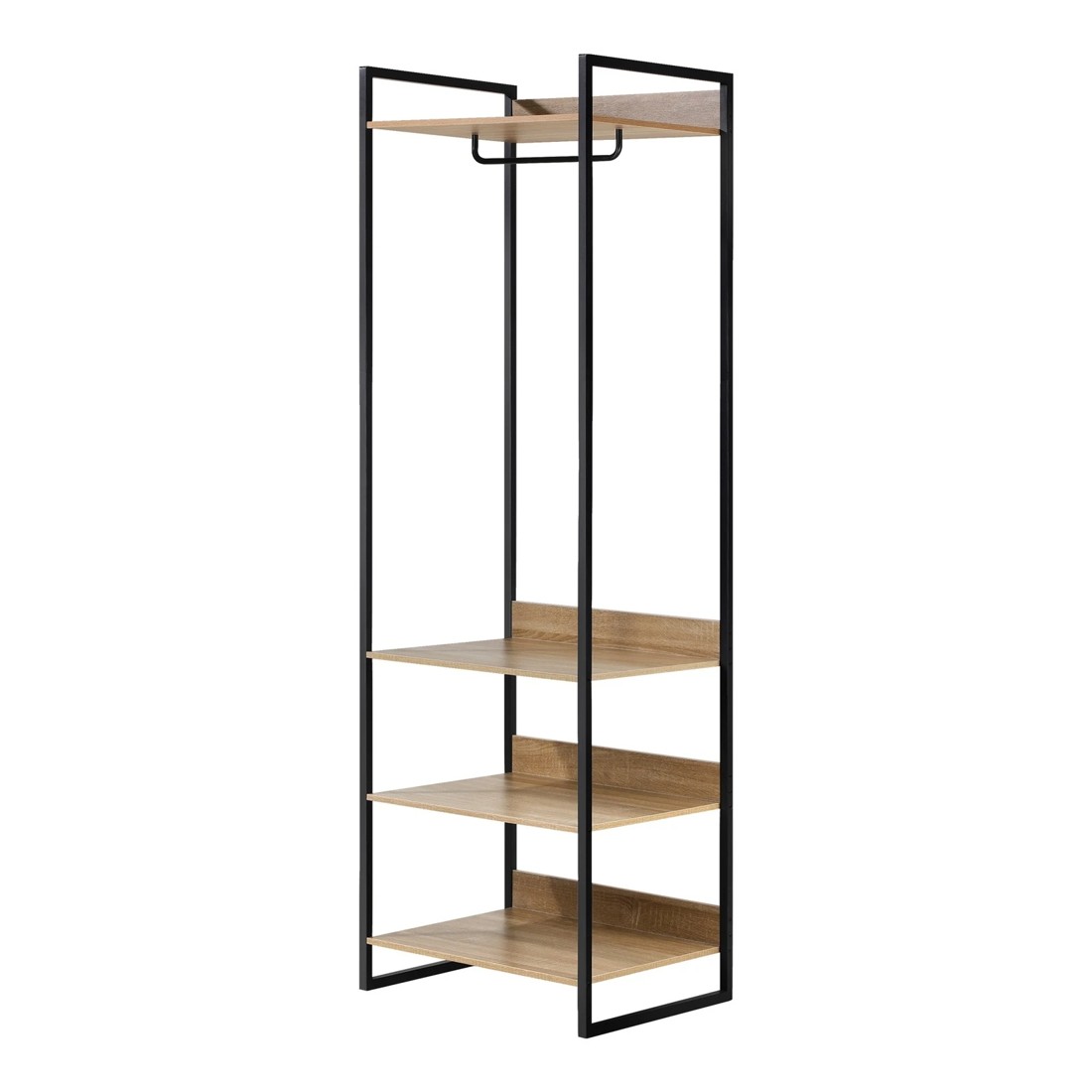 7 Oikiture Clothes Rack Open Wardrobe Garment Coat 4 Shelves Hanging Rail Metal
 - Natural, 7 of 10