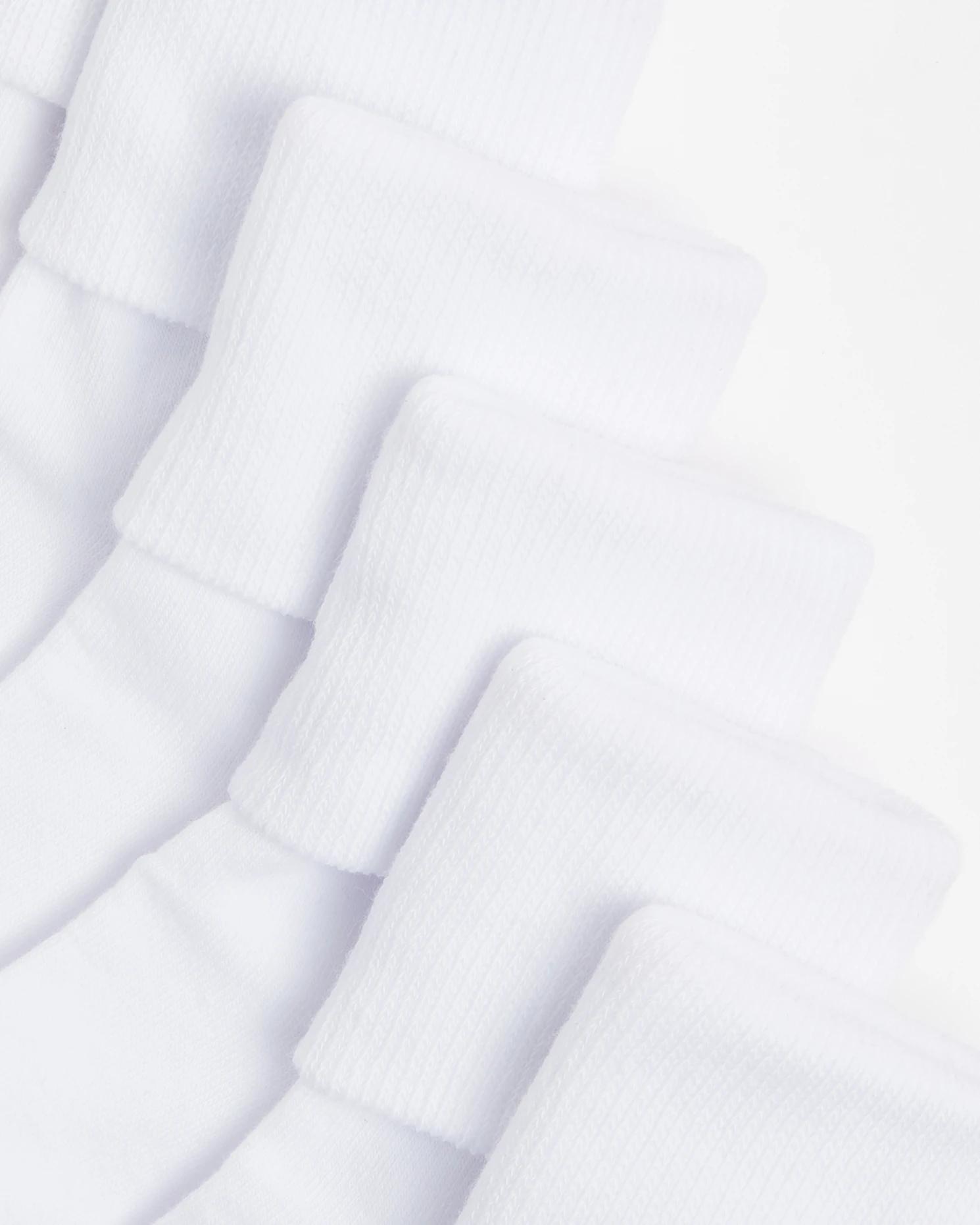 2 Kids Maxx School Cuffed Socks 6 Pack WHITE, 2 of 3