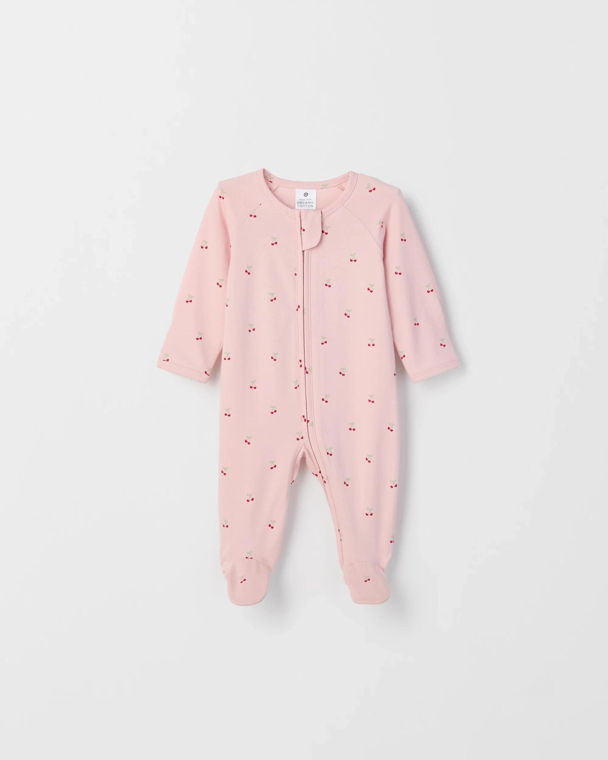 4 Target Baby Baby Organic Cotton Zip Coverall CHERRIES LOTUS, 4 of 5
