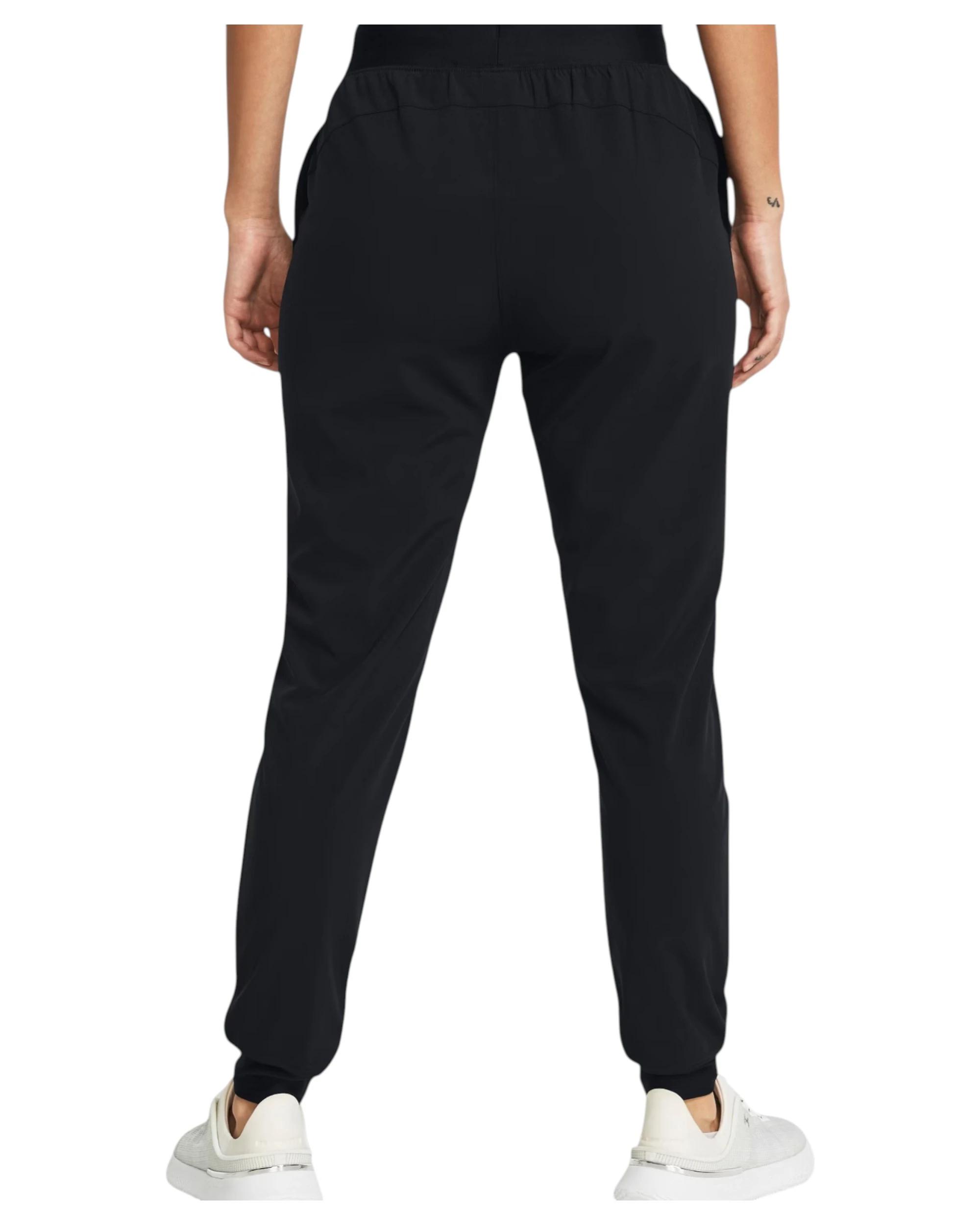 4 Under Armour Womens Rival High-Rise Woven Pants Black Trackies BLACK, 4 of 6