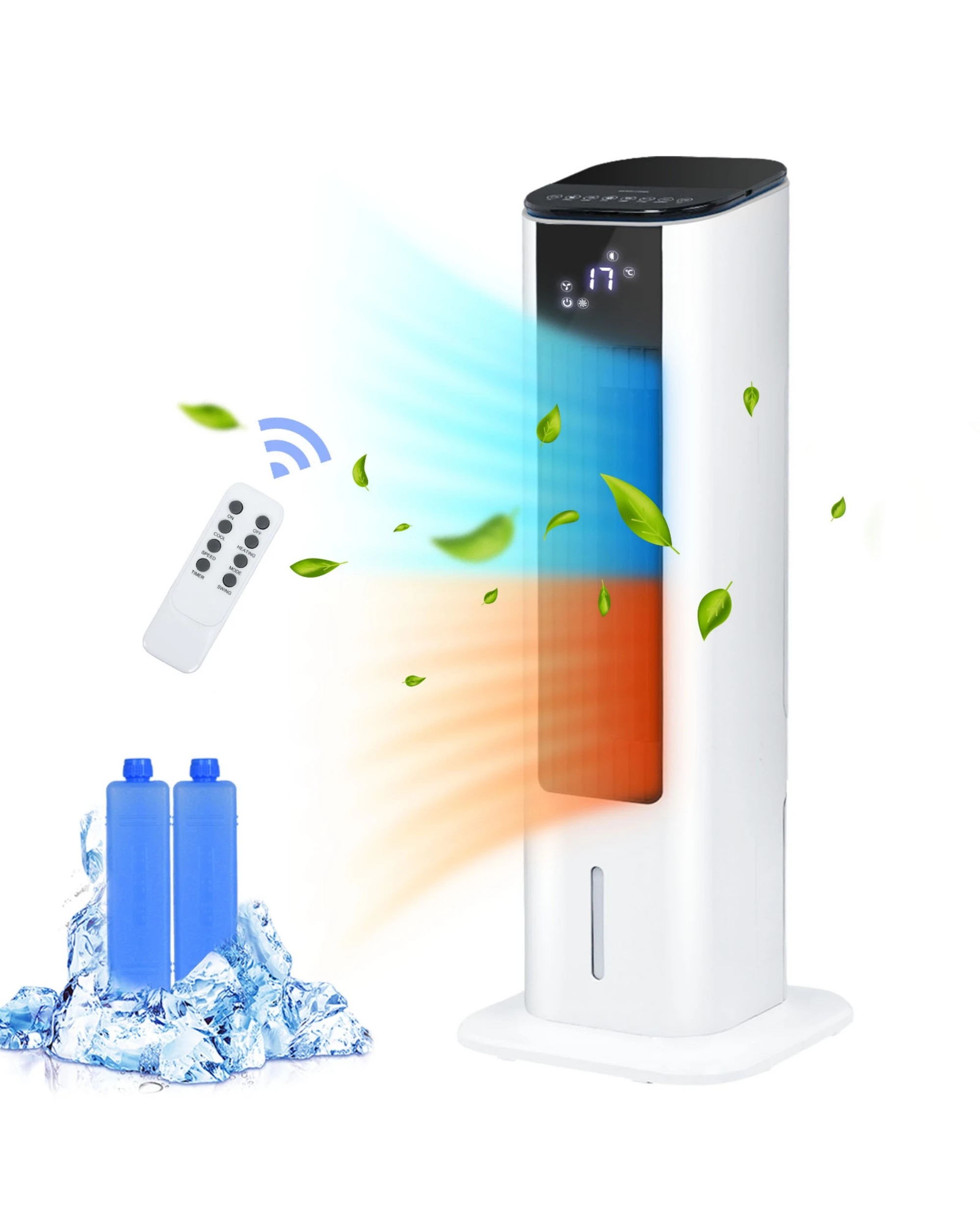 6 Advwin Air Cooler & Heater Fan, 4-in-1 Portable Oscillating Fan, With 3.5l Tank, Humidifier, 12h Timer For Home, Office, 6 of 7