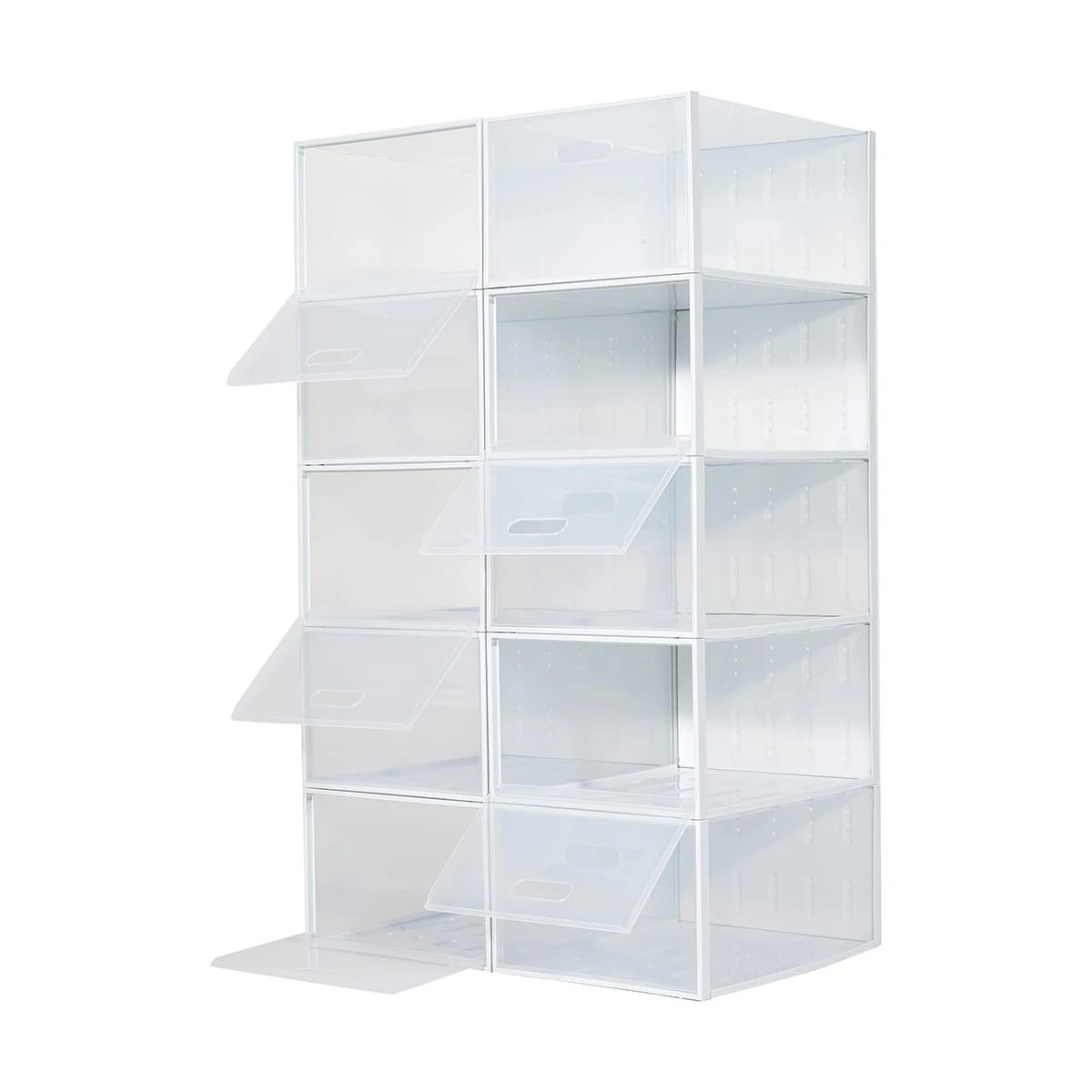 1 10 Pack Large Plastic Shoe Storage Box, 1 of 10