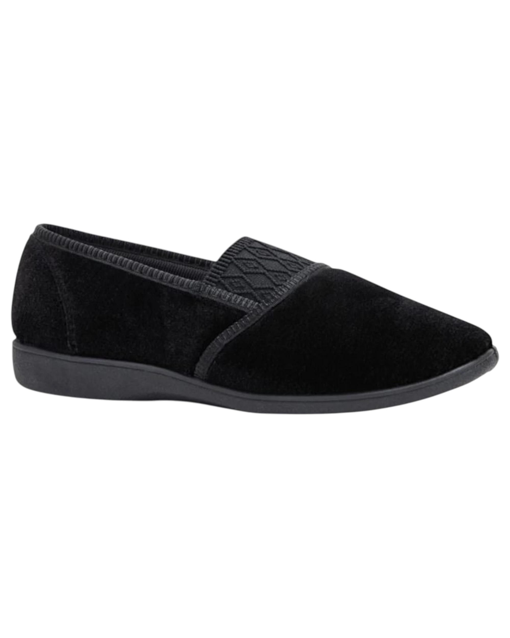1 Grosby Womens Candy Black Slippers Slip On Flats Ladies Shoes BLACK, 1 of 3