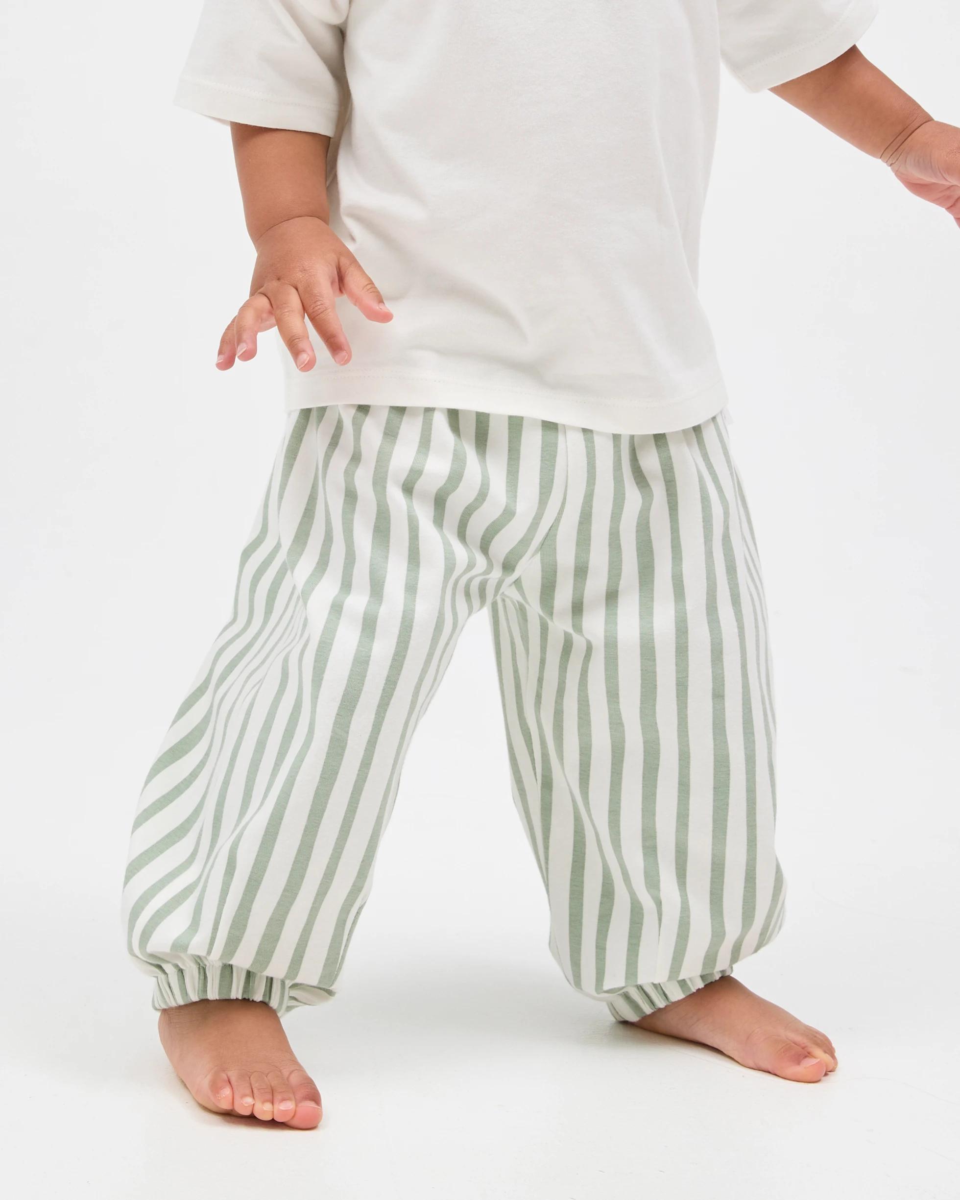 2 Target Baby Organic Cotton Jersey Balloon Pants STRIPE DELLA ROBBIA BLUE, 2 of 6