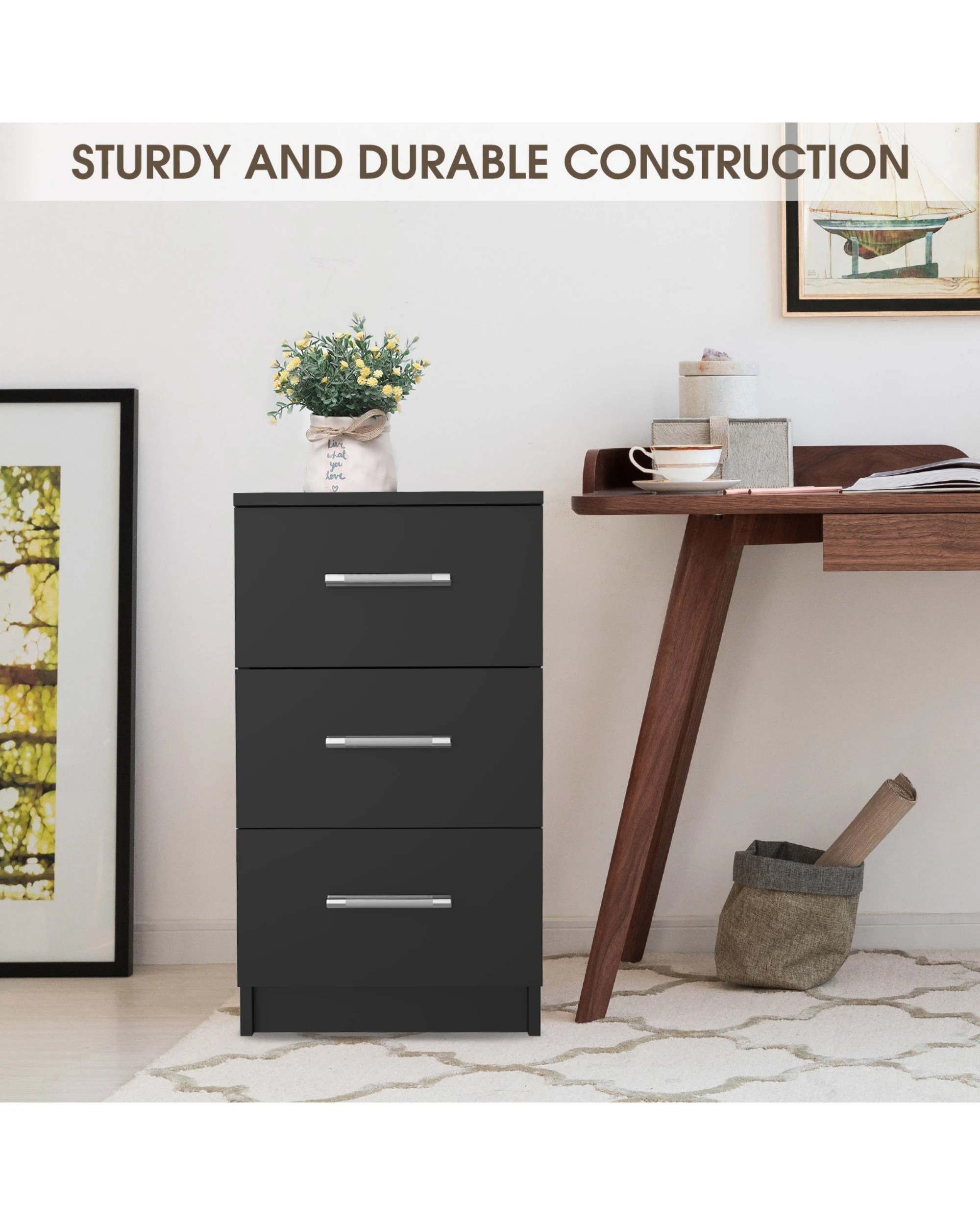 7 Advwin Bedside Table 66cm Set Of 2
 - Black, 7 of 8