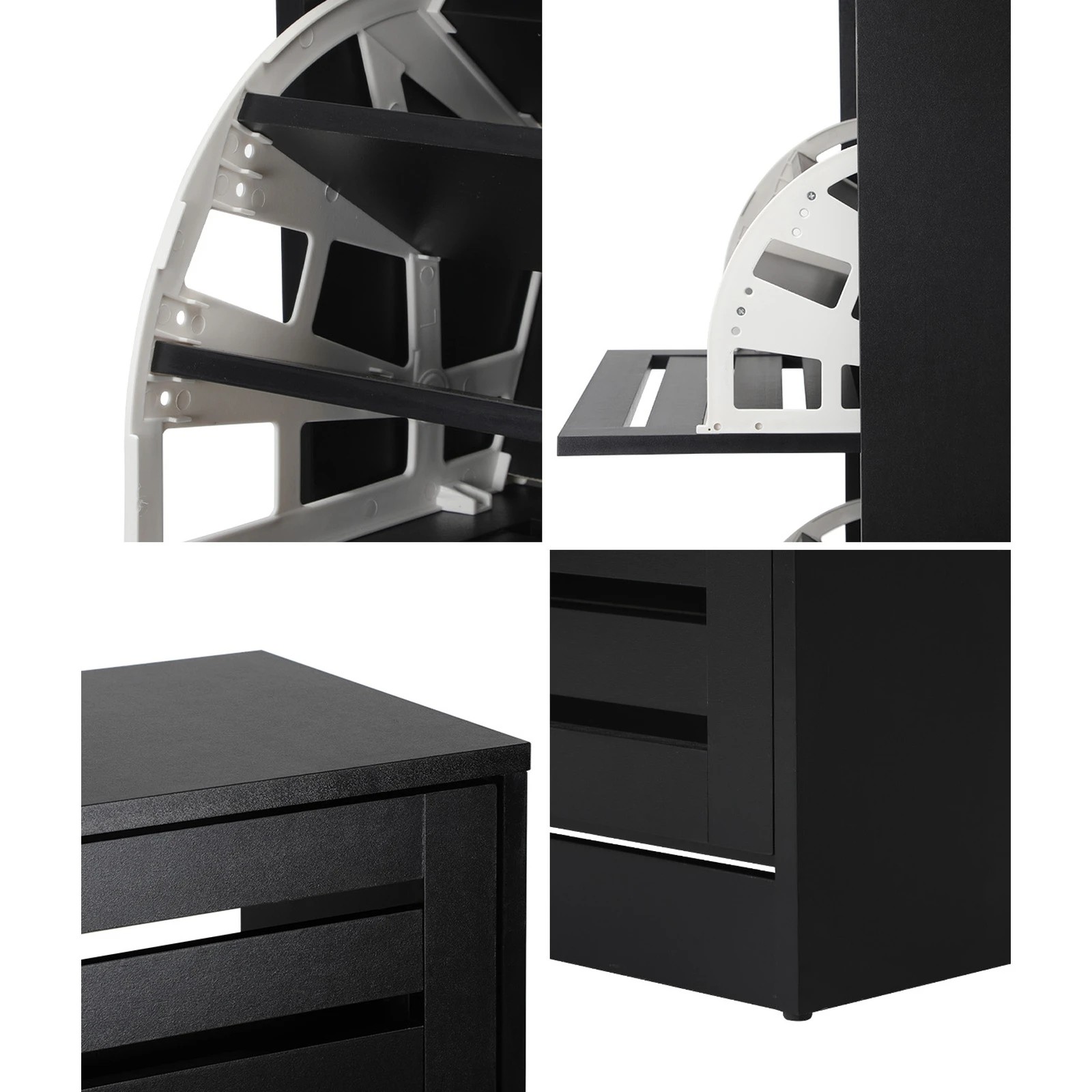 4 Oikiture Shoe Rack Shoes Storage Cabinet Organiser Shelf 3 Doors 45 Pairs
 - Black, 4 of 9