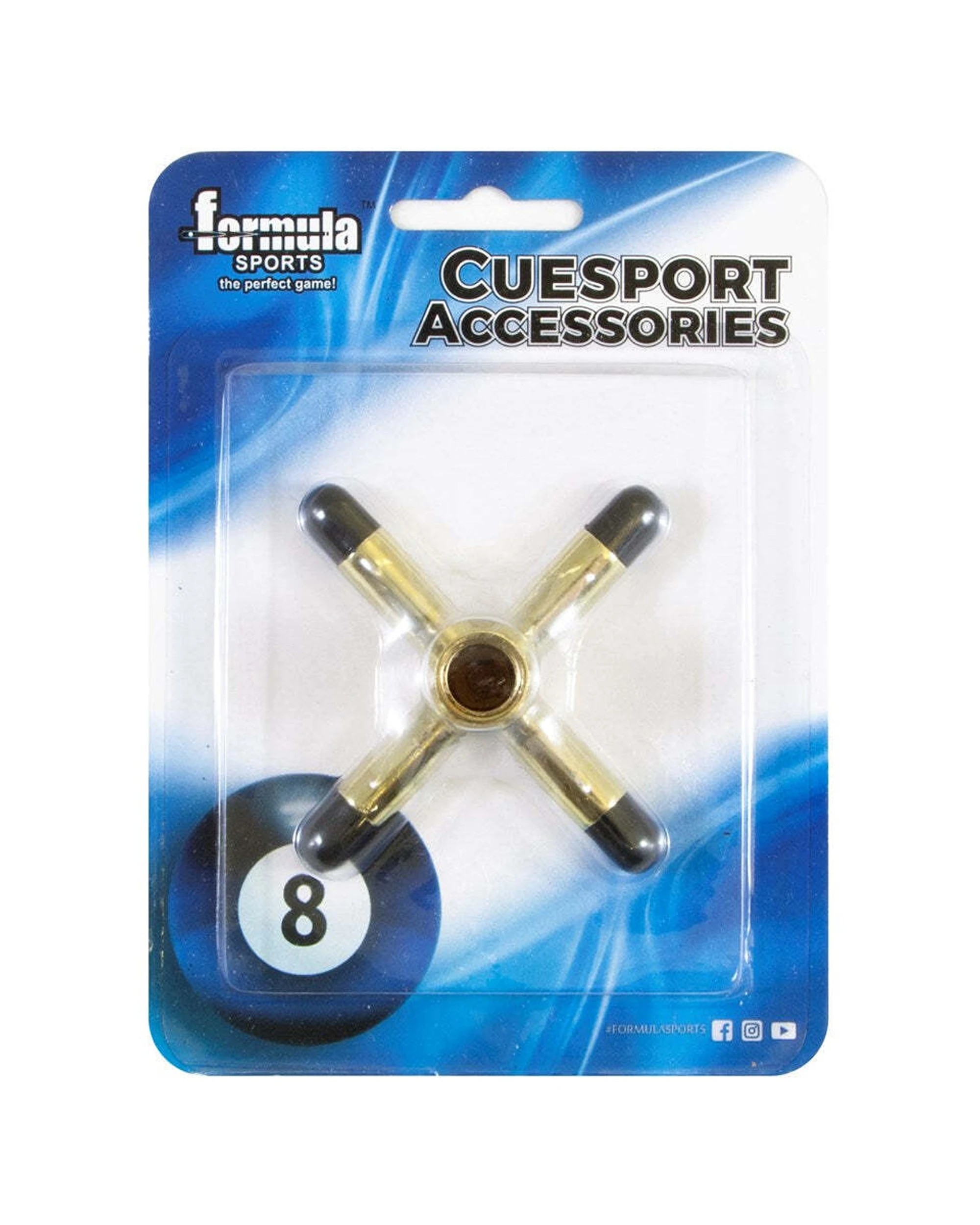2 Formula Sports 2PK Cue Stick Tip X Rest Accessory Brass Material - Gold, 2 of 2