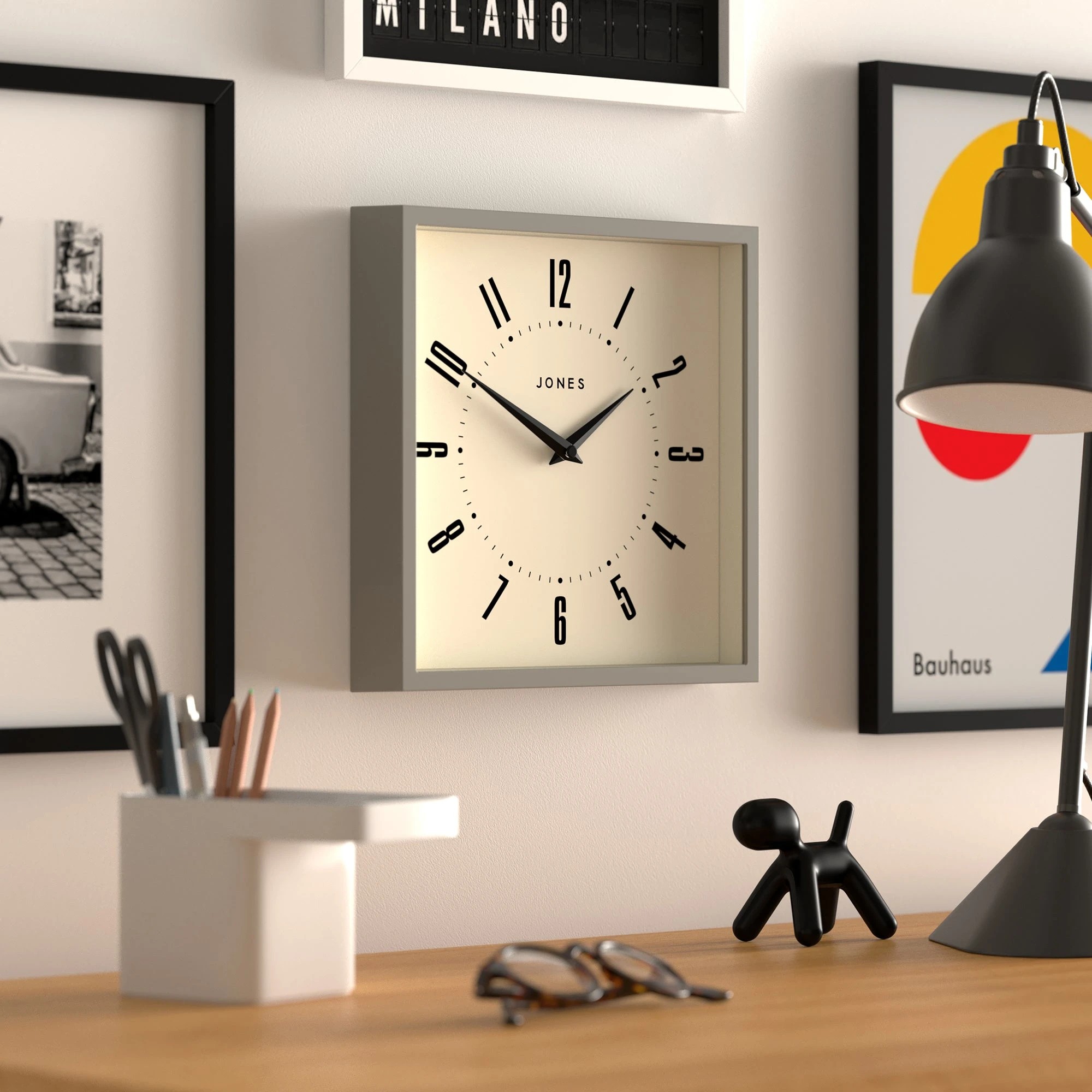 4 Newgate Jones Box Wall Clock Grey, 4 of 4