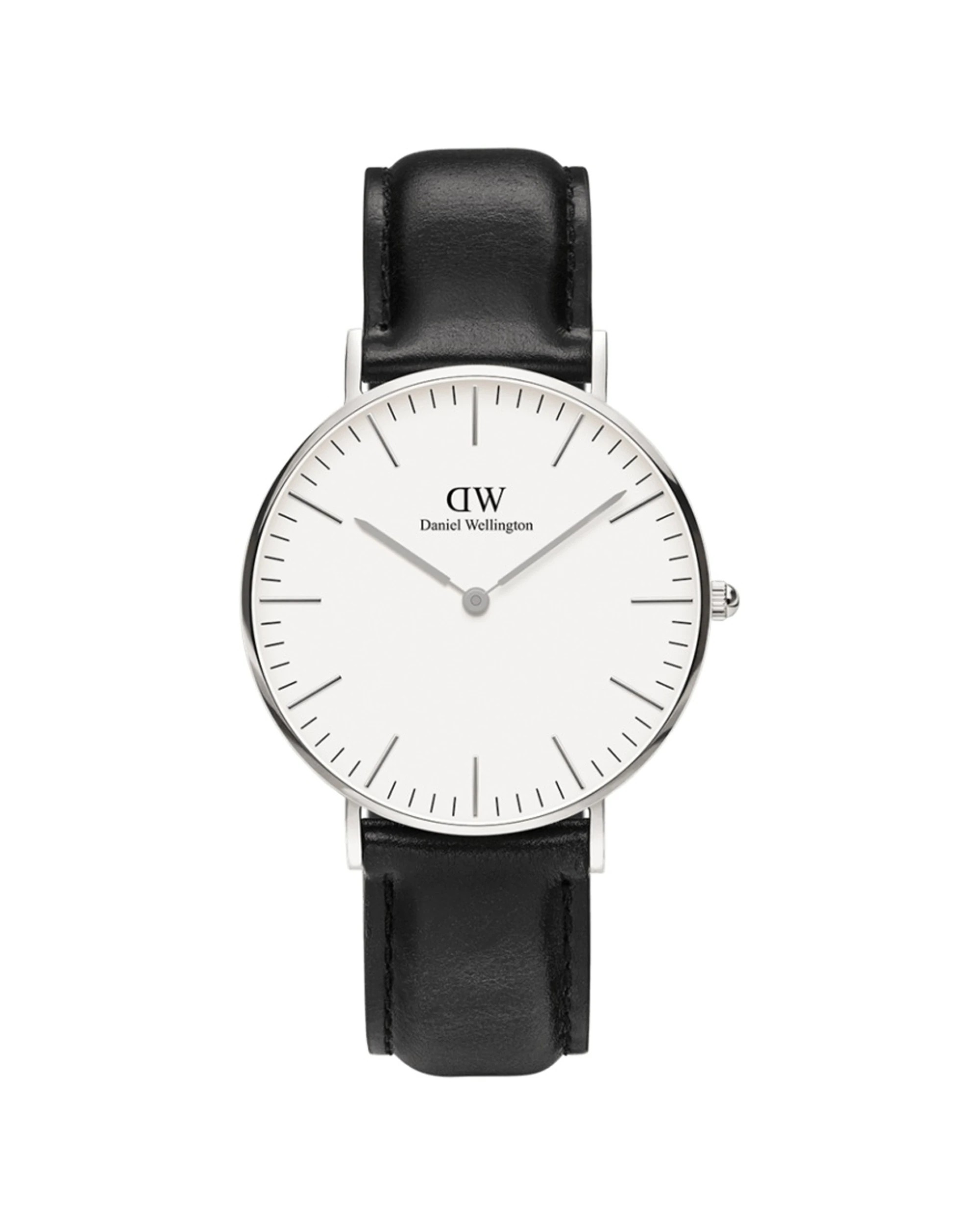 1 Daniel Wellington Classic 40mm Sheffield Silver White Dial Black Leather Watch, 1 of 7