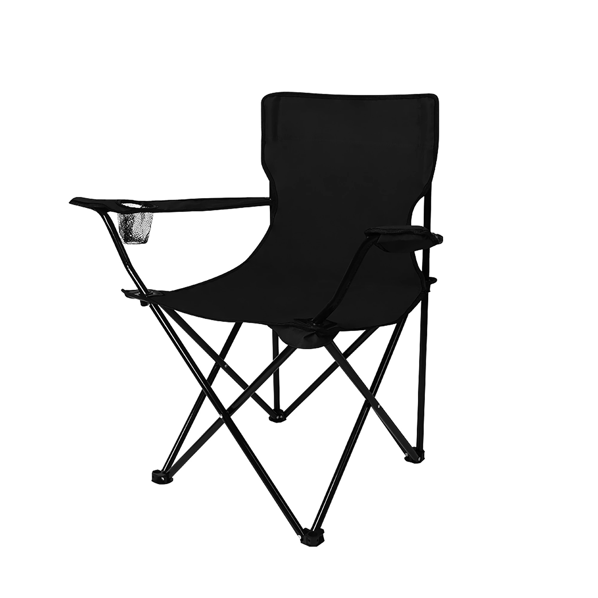 1 Levede Camping Chairs Folding Arm Foldable Portable Outdoor Beach Fishing Picnic - Black, 1 of 9