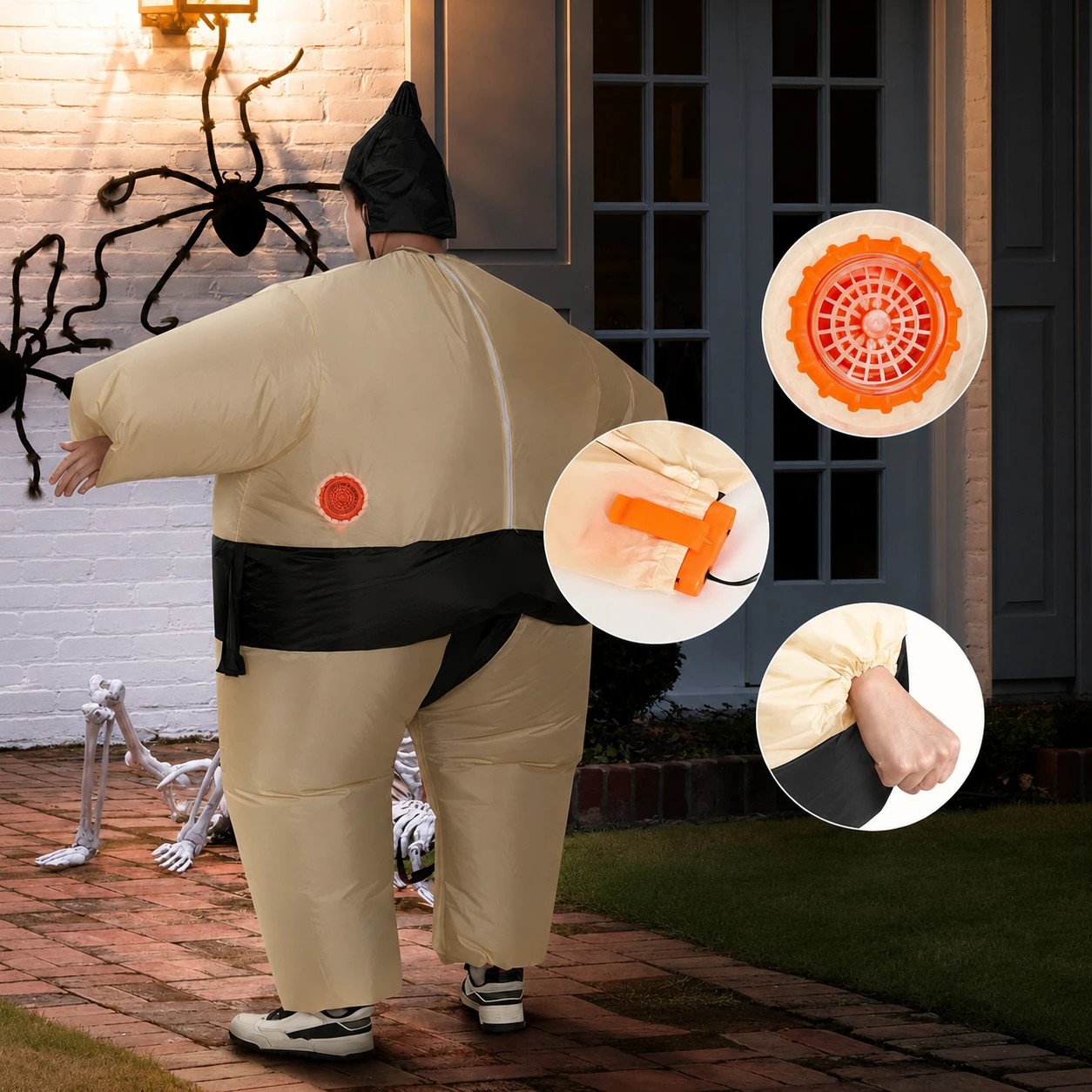 6 Jingle Jollys Inflatable Sumo Costume Adult Suit Blow Up Party Fancy Dress Halloween Cosplay - Multi, 6 of 6