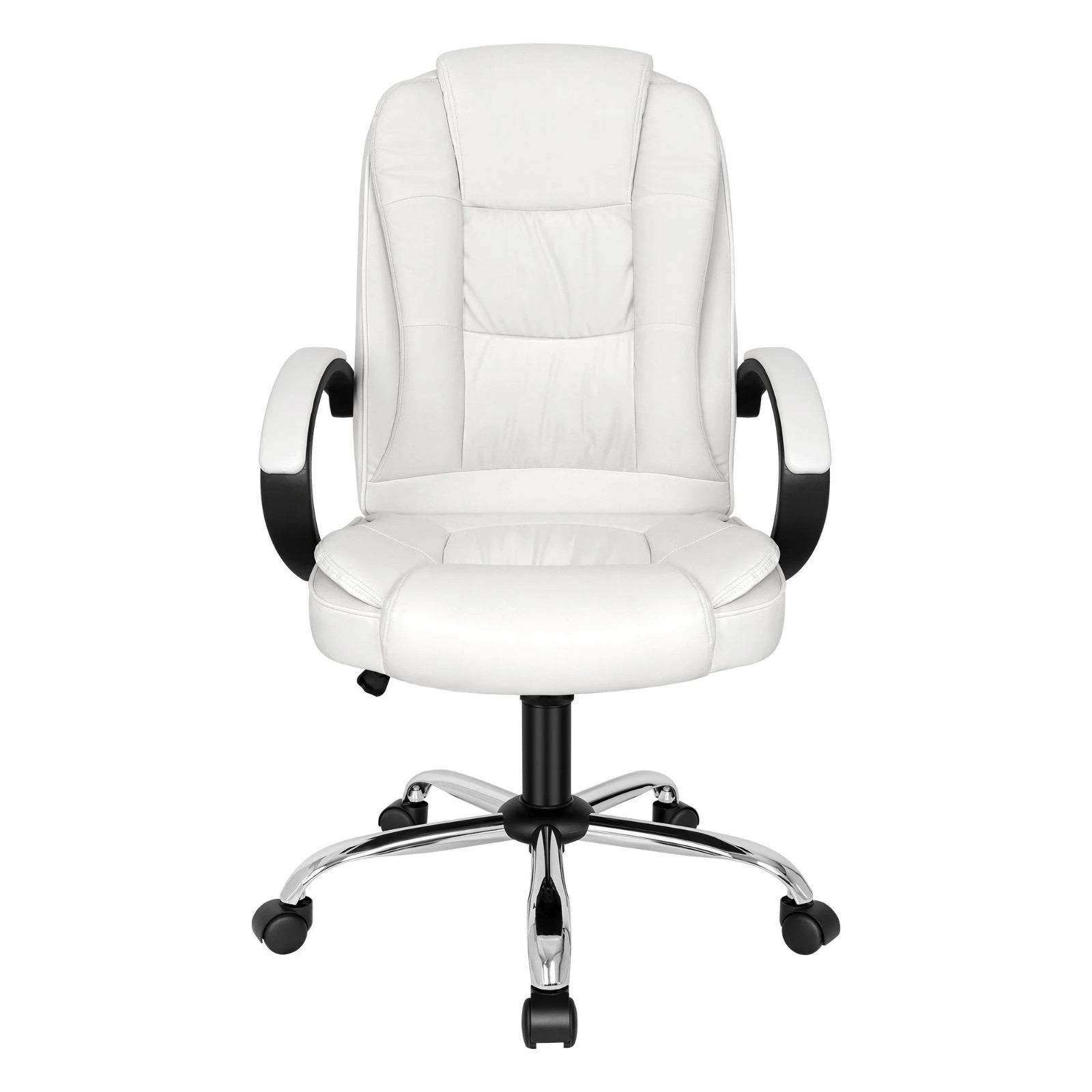 4 Alfordson Office Chair Executive PU Leather Computer Gaming Racer Seat - White, 4 of 10